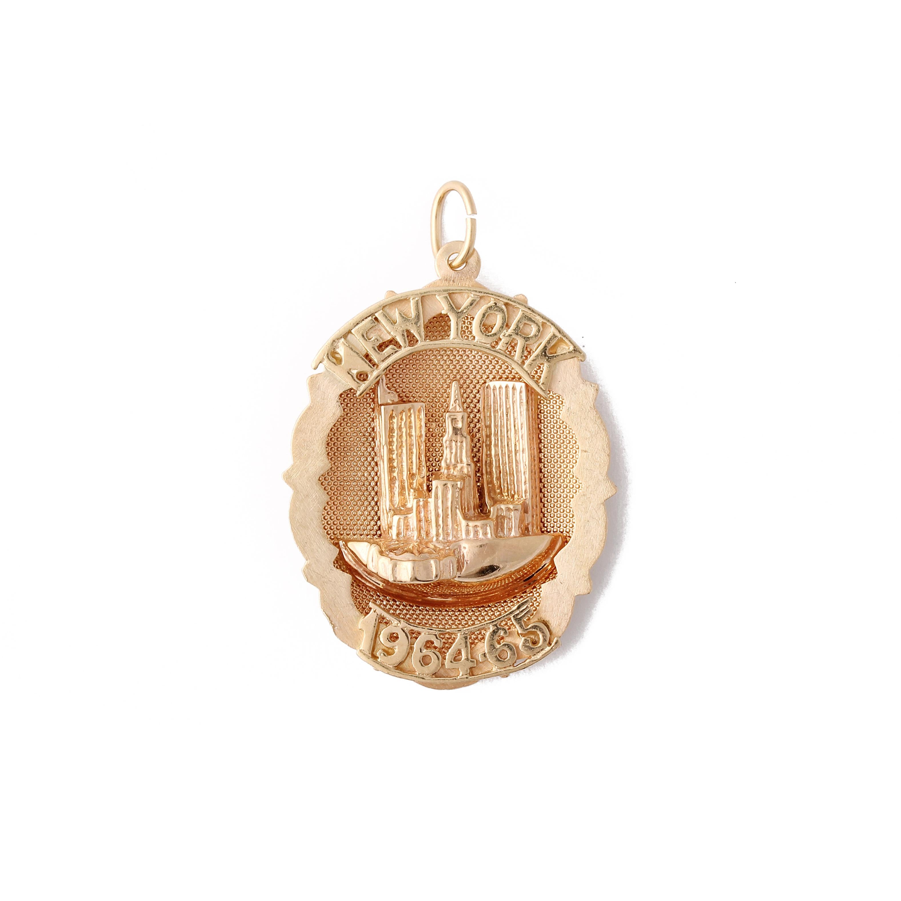 Vintage 14k Gold New York City 1964-1965 World's Fair Charm