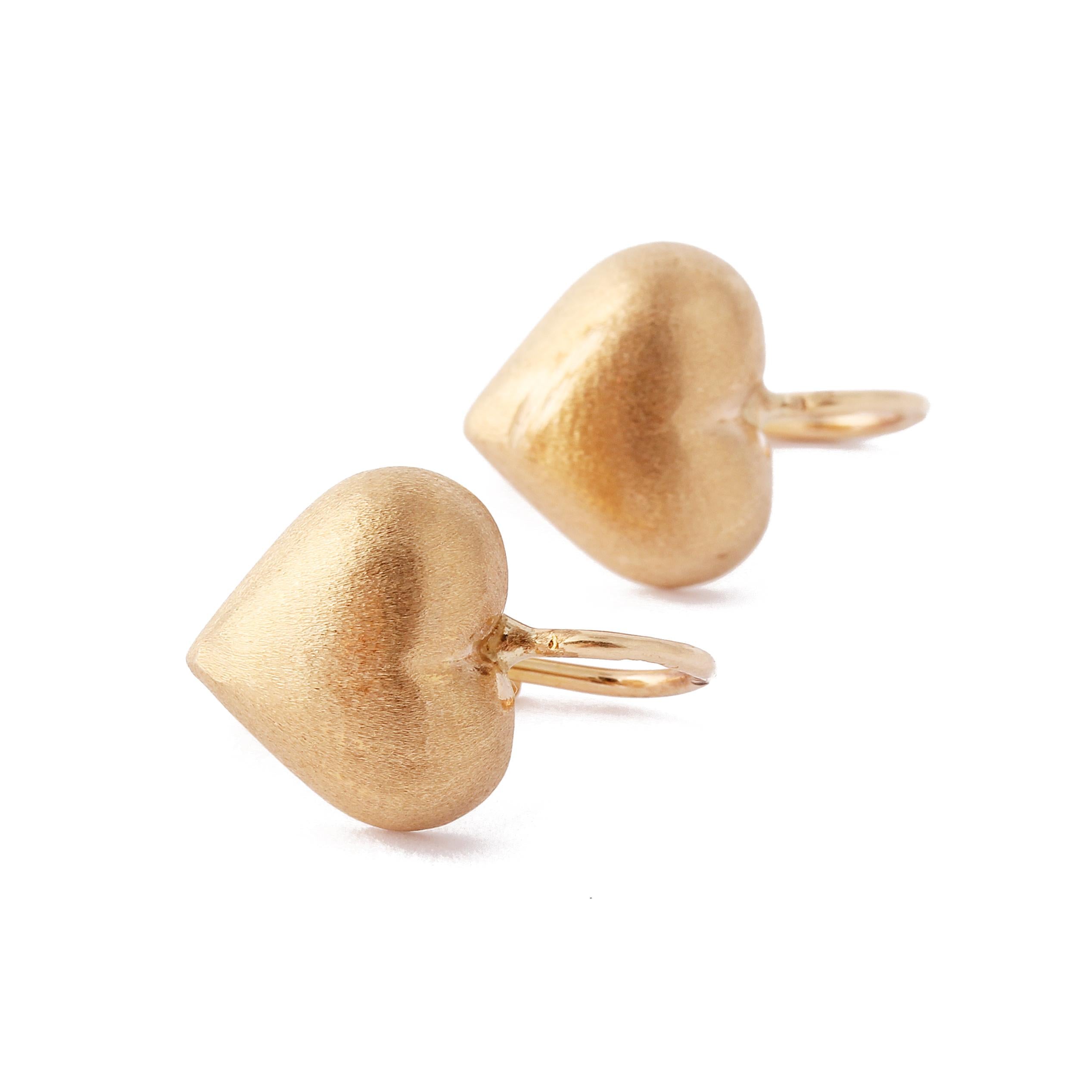 Vintage 14k Gold Heart Earrings