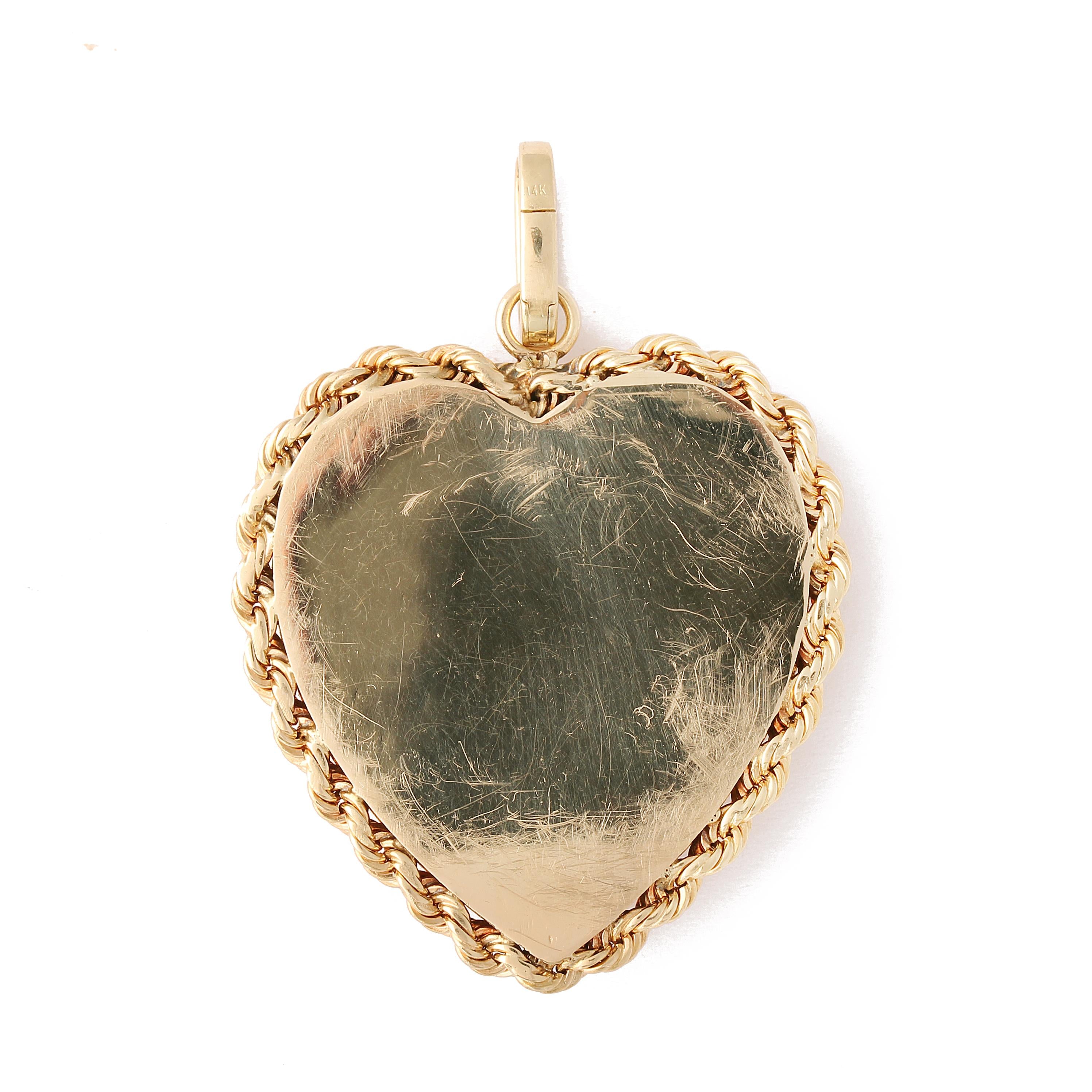 Vintage 14k Gold Diamond Heart Locket