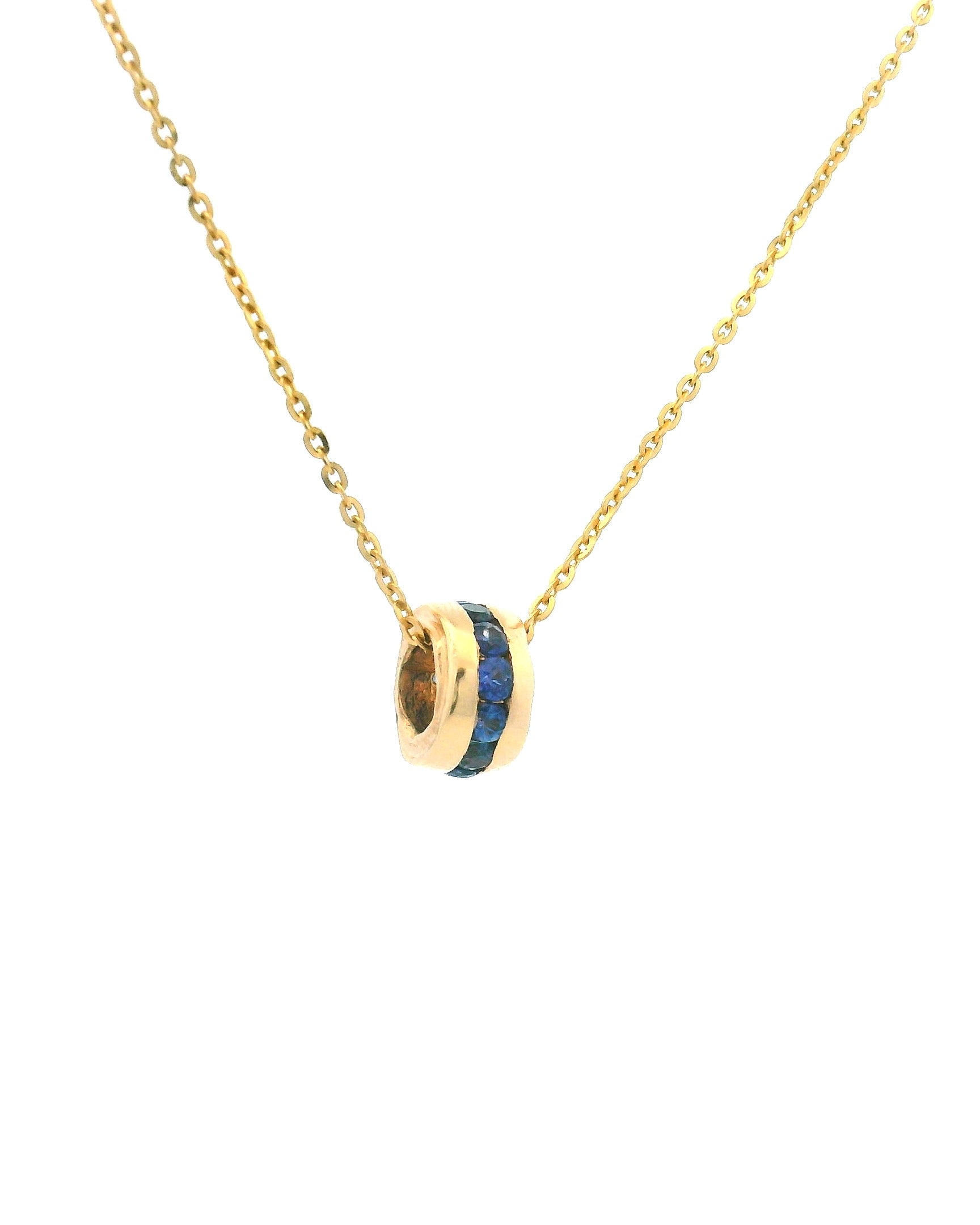 14k Yellow Gold Gemstone Rondel Spacer Charm