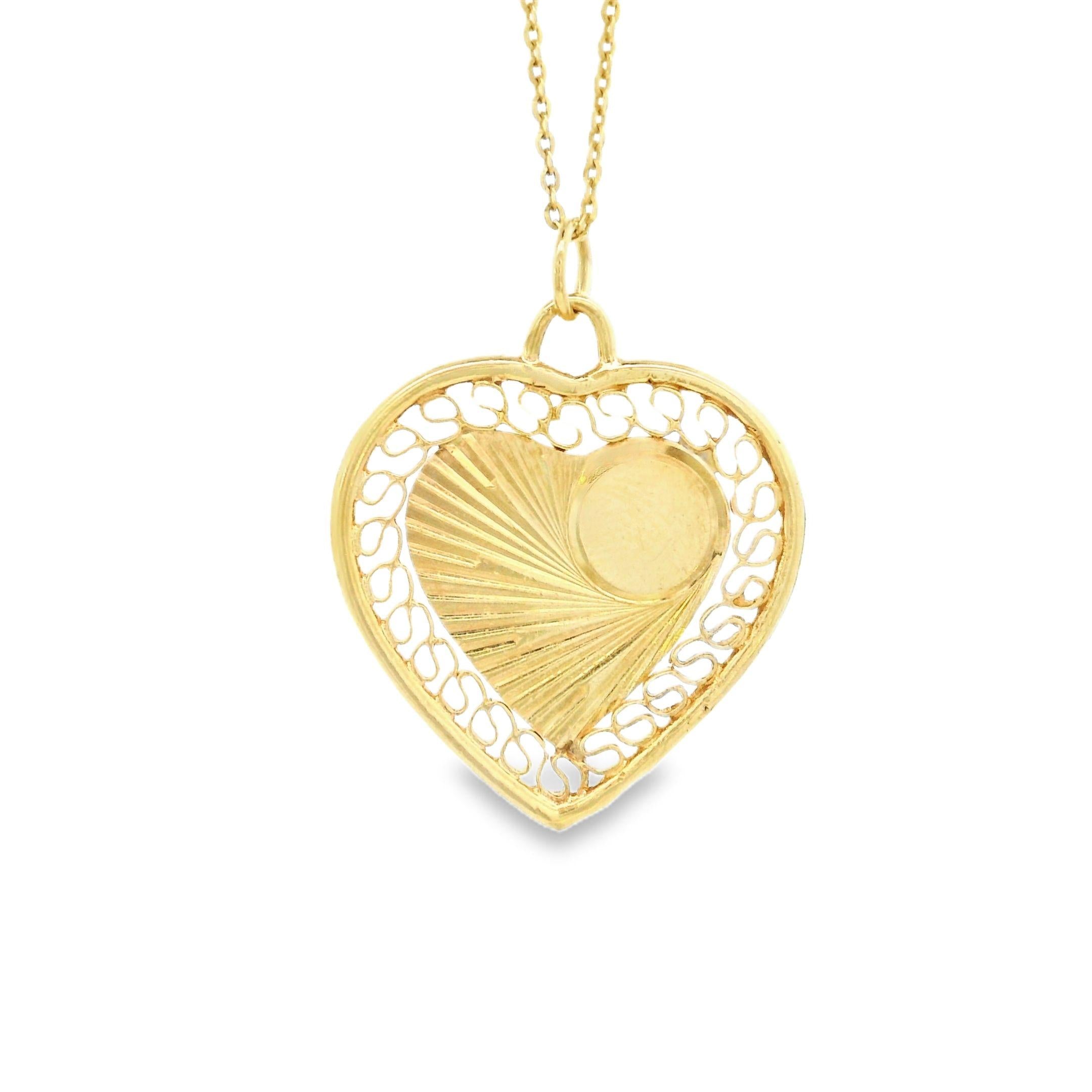 Vintage Heart 14k Gold charm