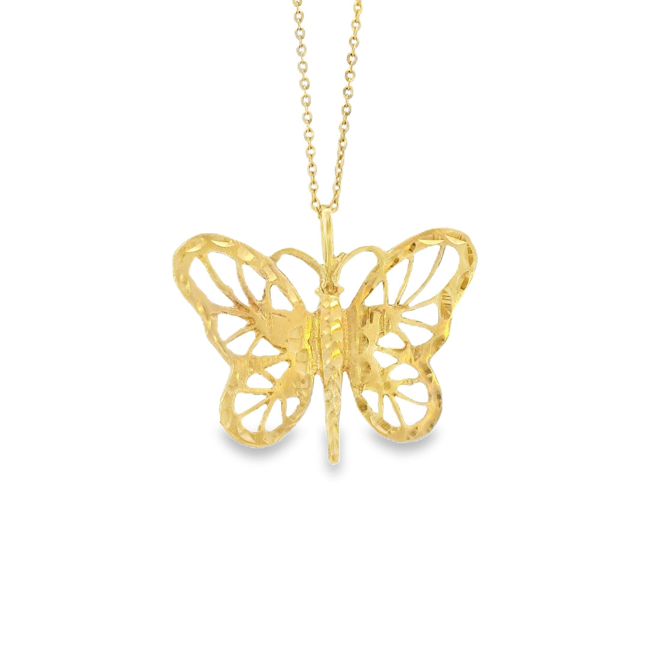 Vintage 14K Gold Butterfly Charm