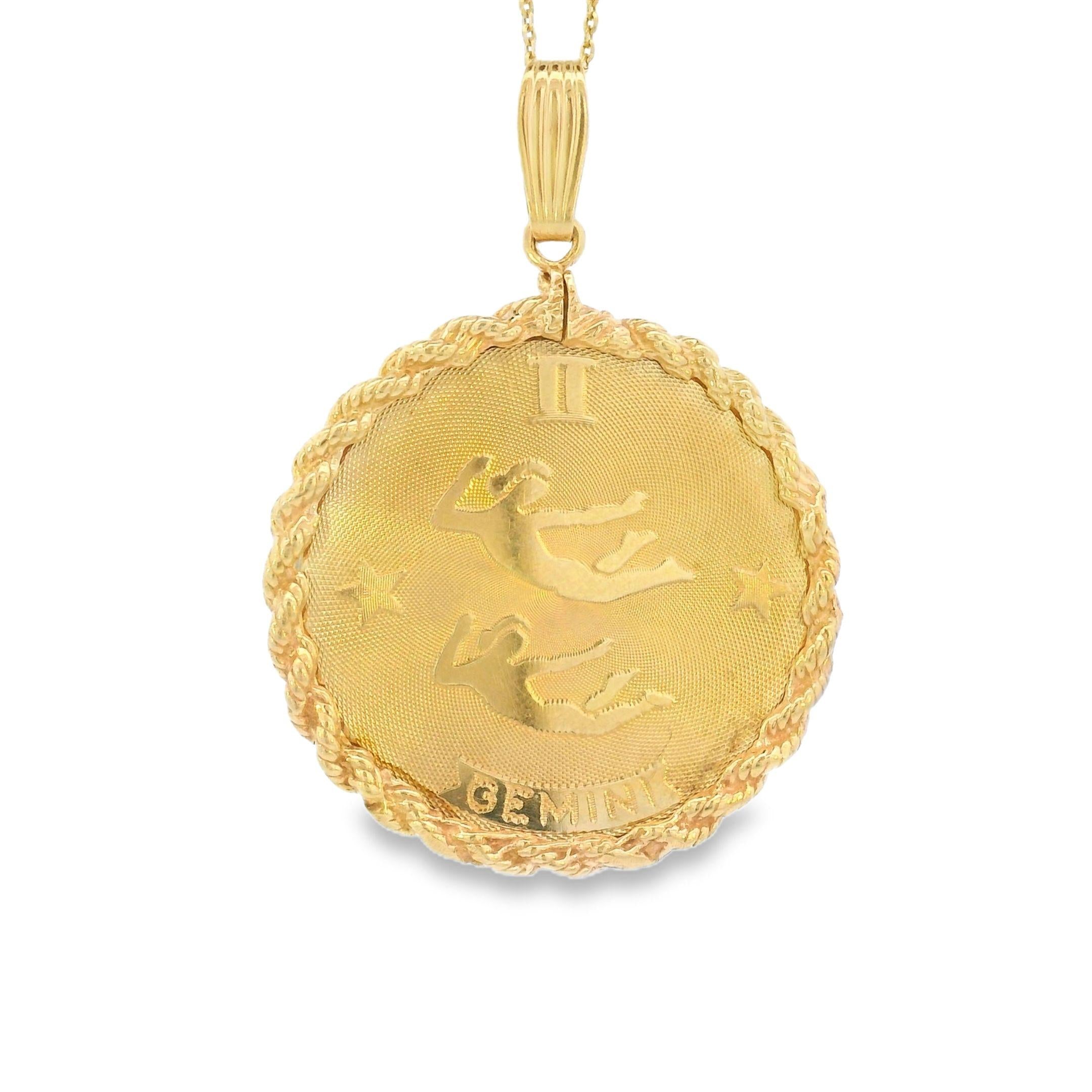 Vintage 14k Gold Gemini Zodiac Charm