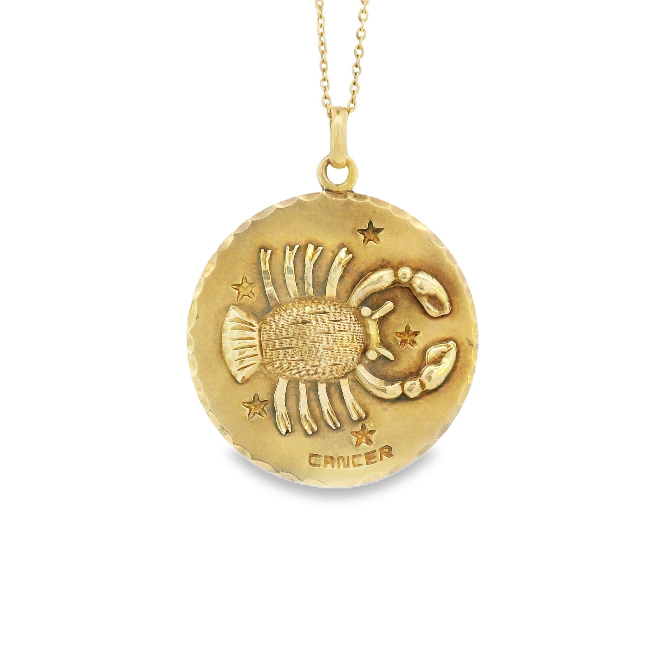 Vintage Zodiac Cancer 14k Gold Charm