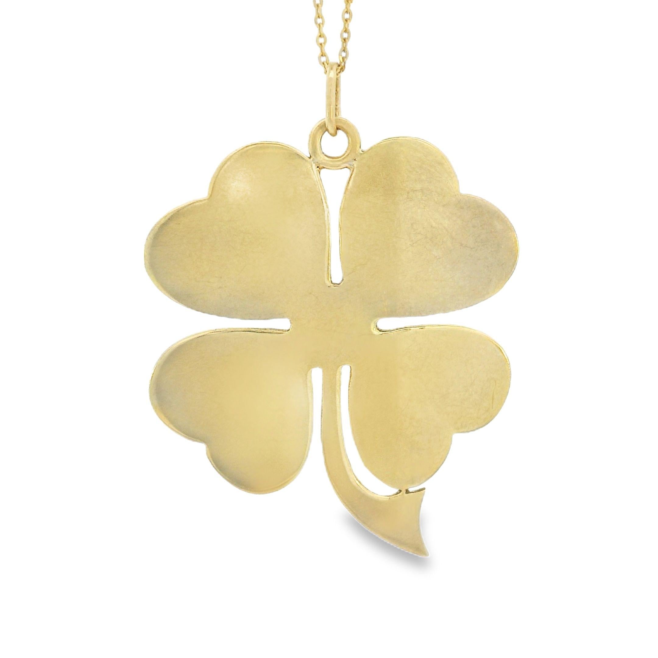 Vintage XL Clover 14k Gold Charm