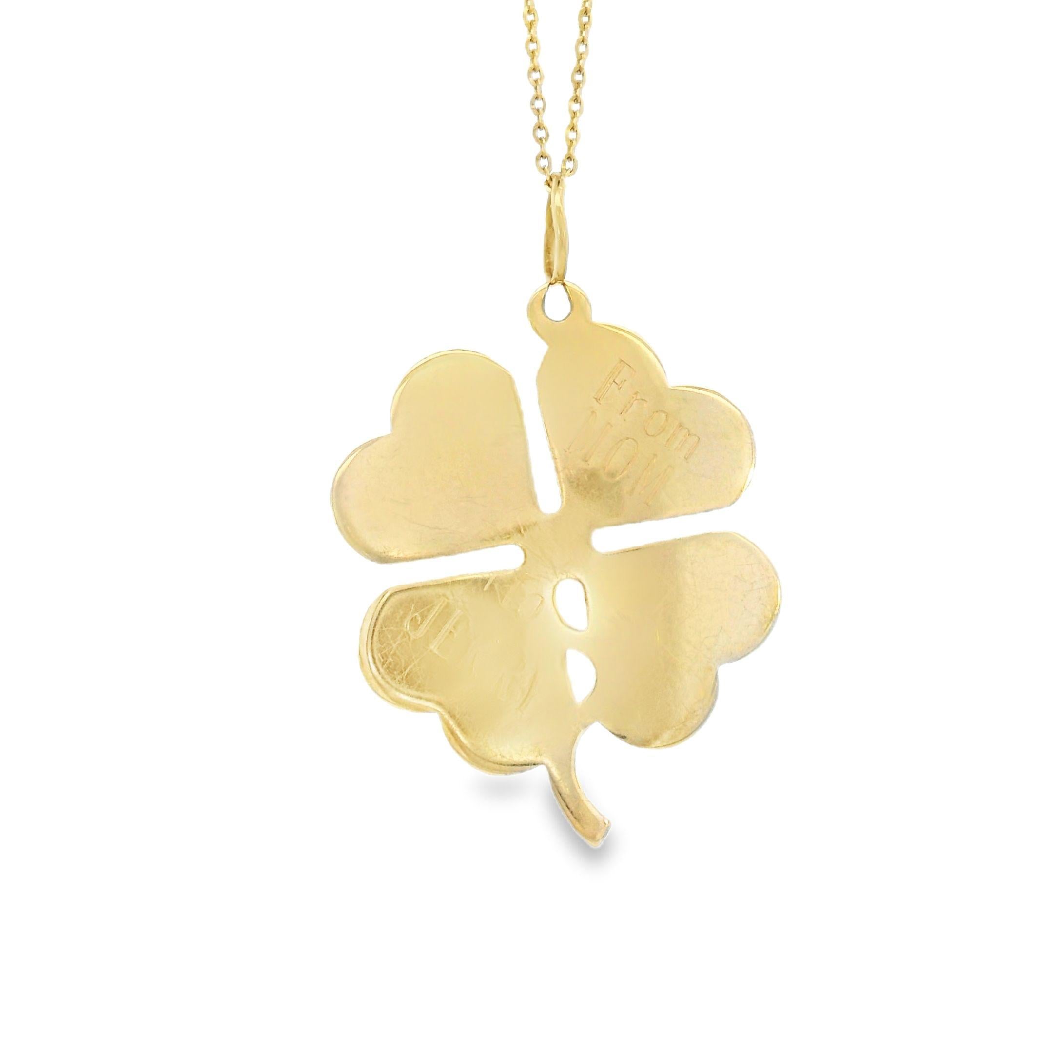 Vintage Clover 14k Gold Charm