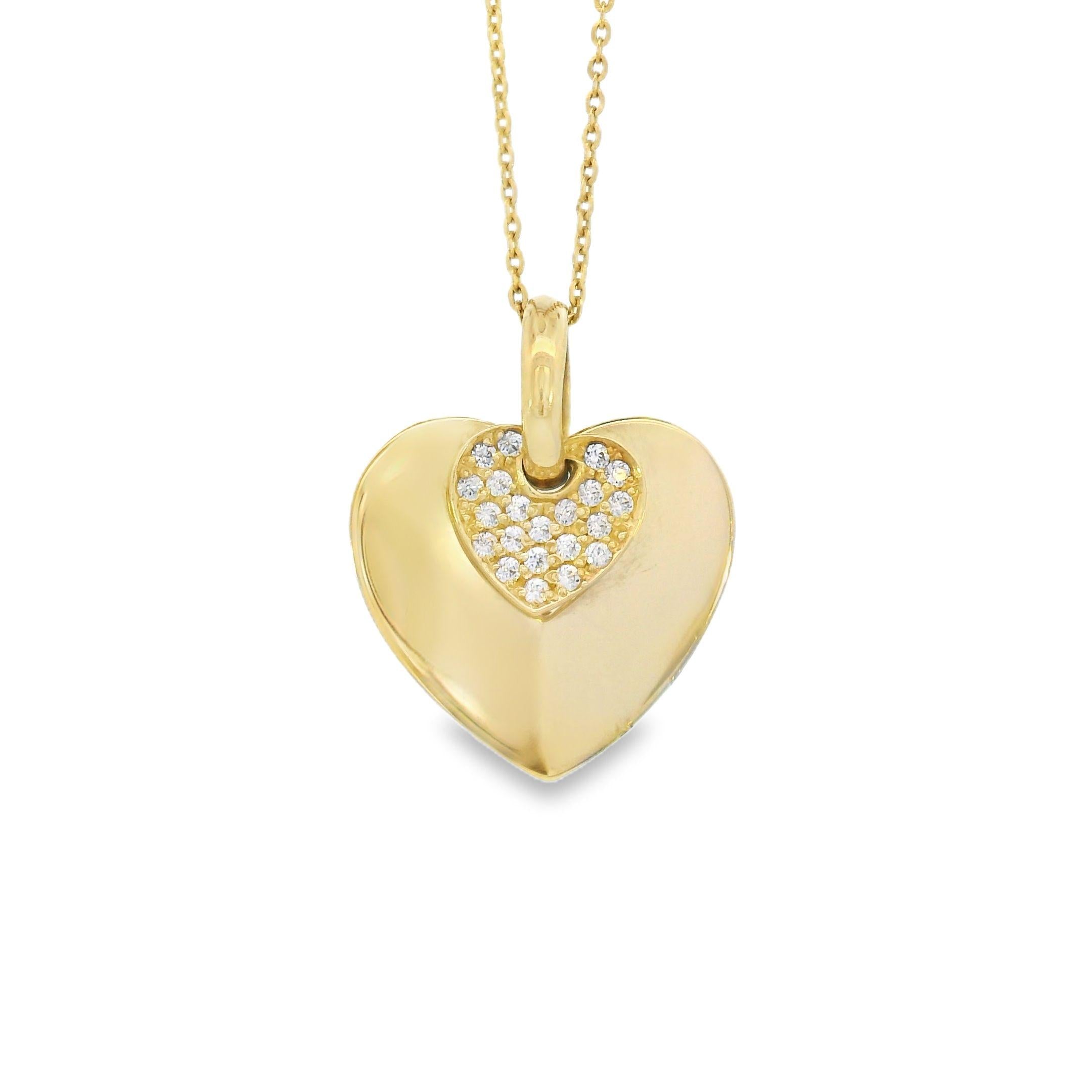 Vintage Diamond Layered Heart 14k & 18k Gold Charm