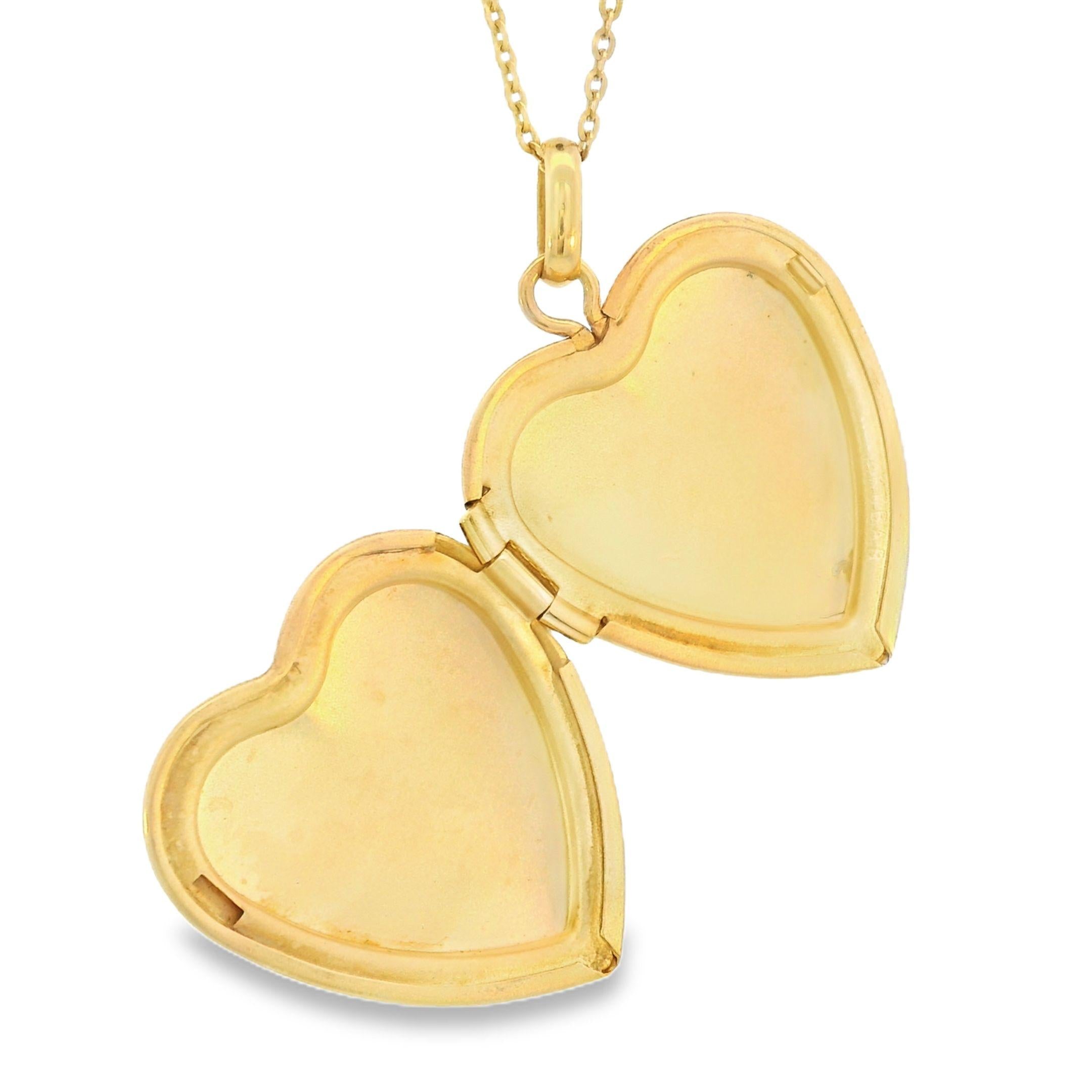 Vintage Heart Locket 14k Gold Charm