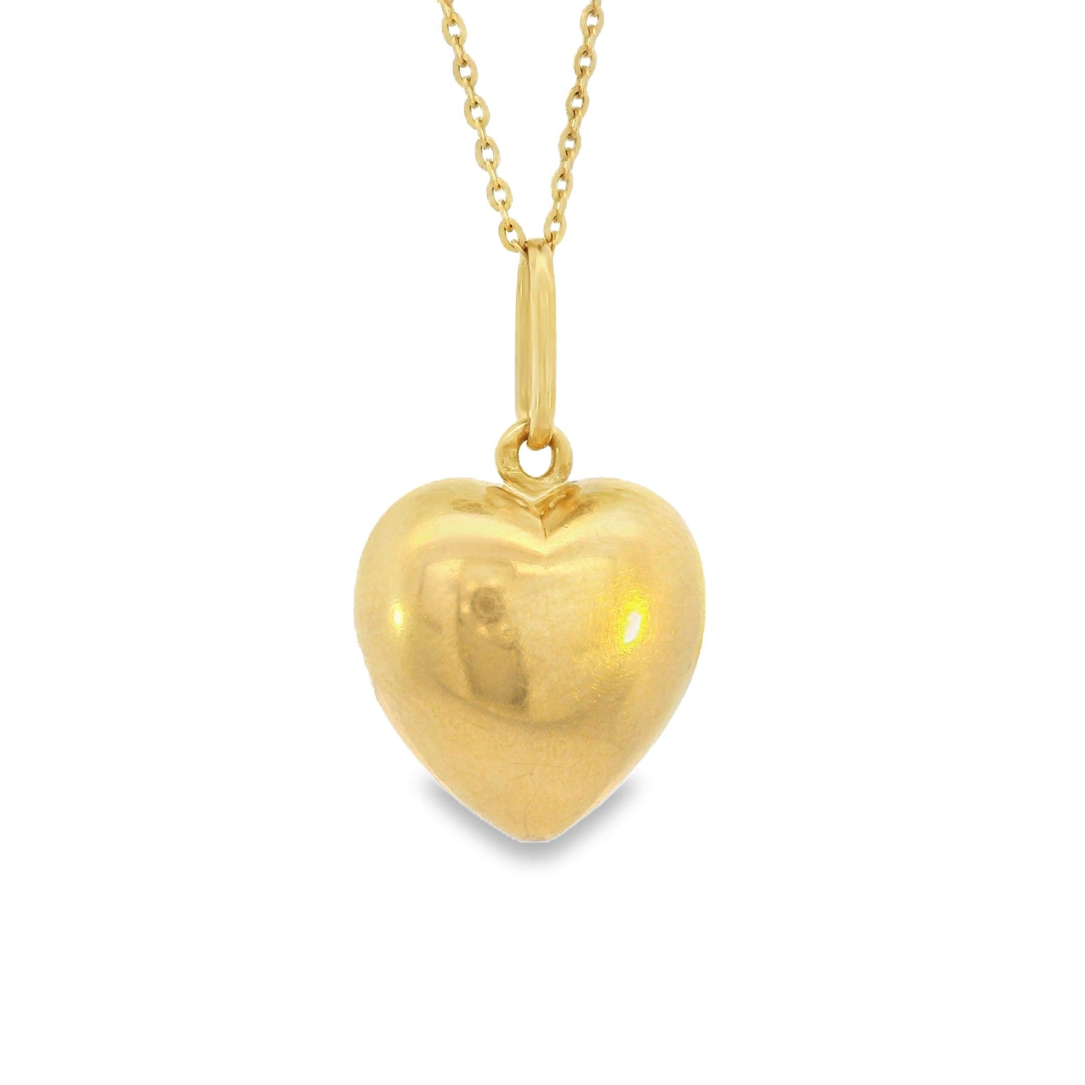 Vintage Puffy Heart 14k Gold Charm