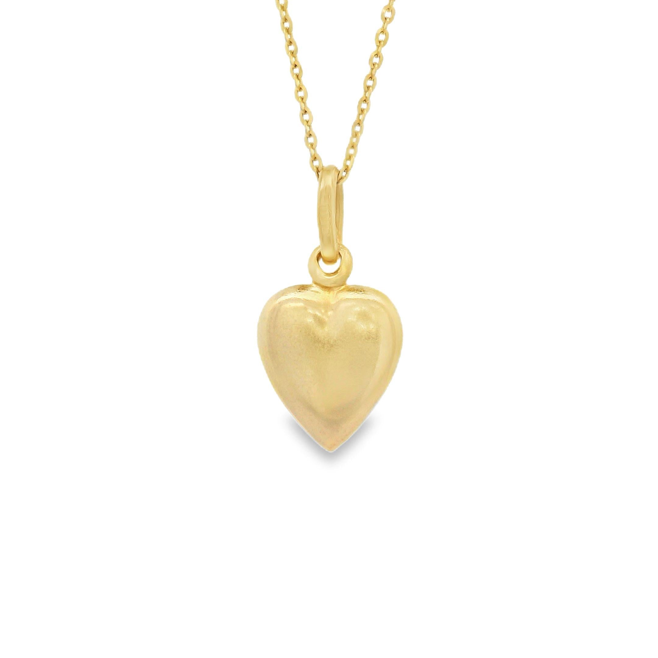 Vintage Small Puffy Heart 18k Gold Charm