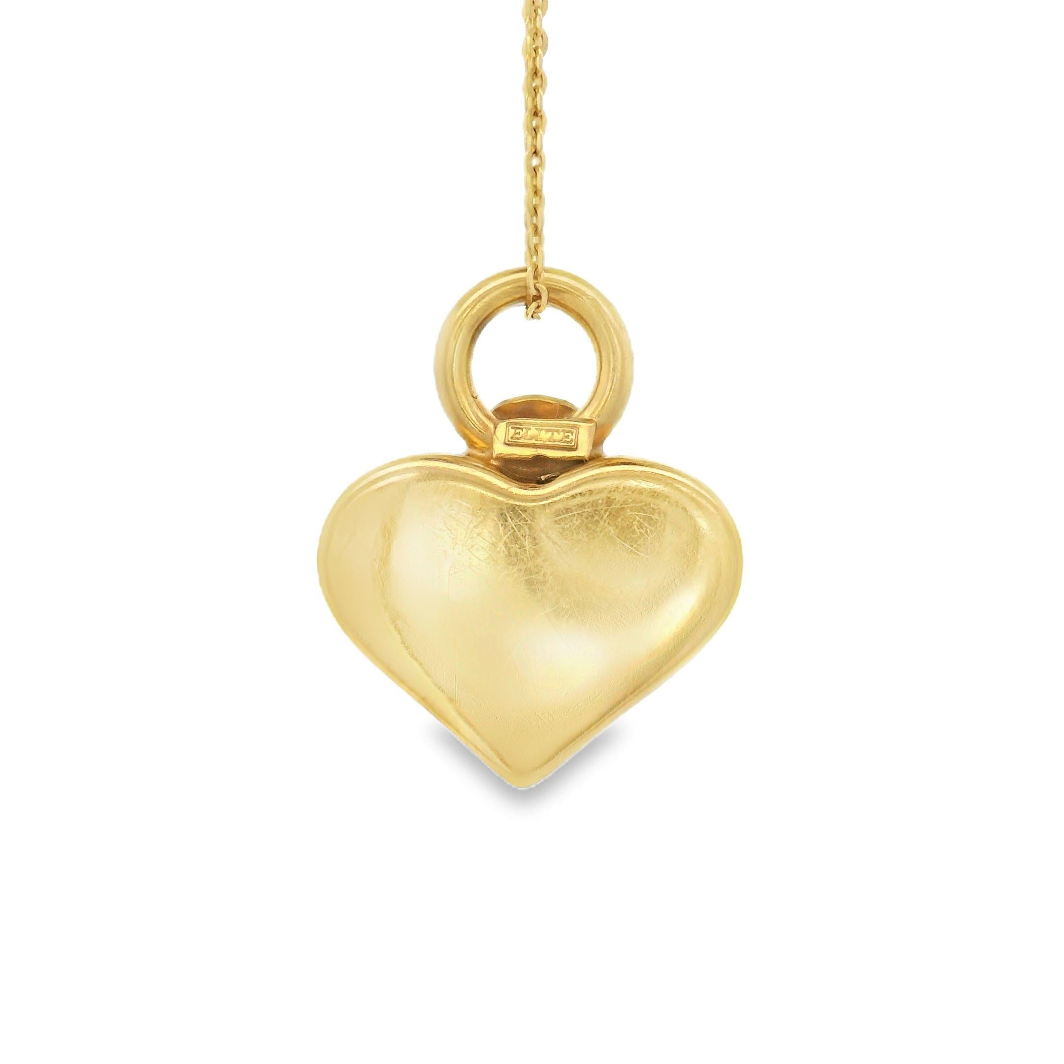 Vintage Block Puffy Heart 14k Gold Charm