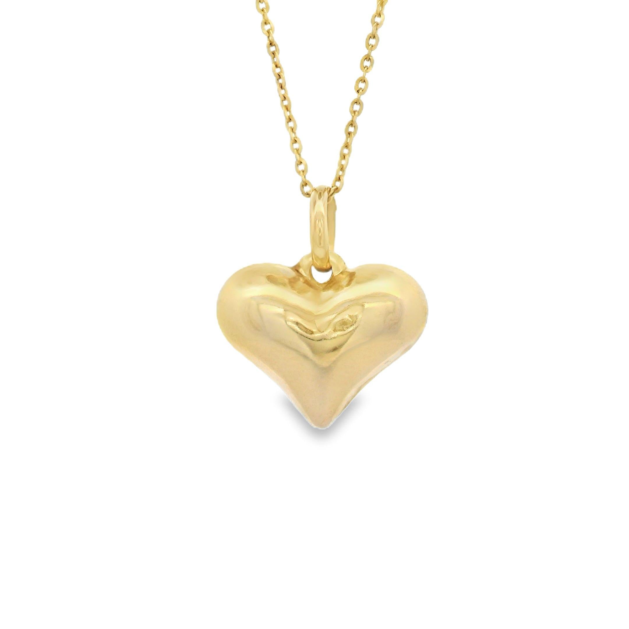 Vintage Puffy Heart 14k Gold Charm