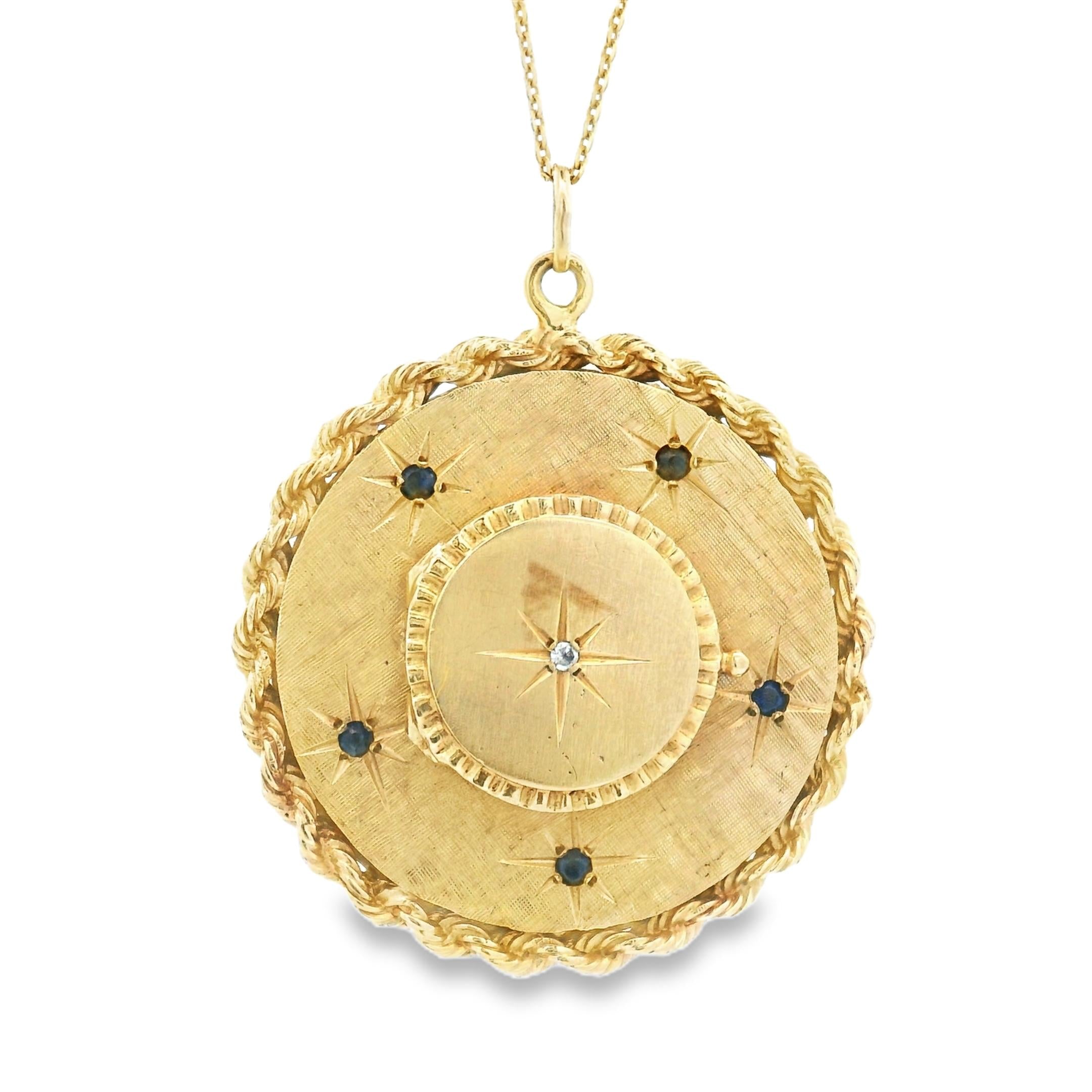 Vintage Round Locket 14k Gold Charm