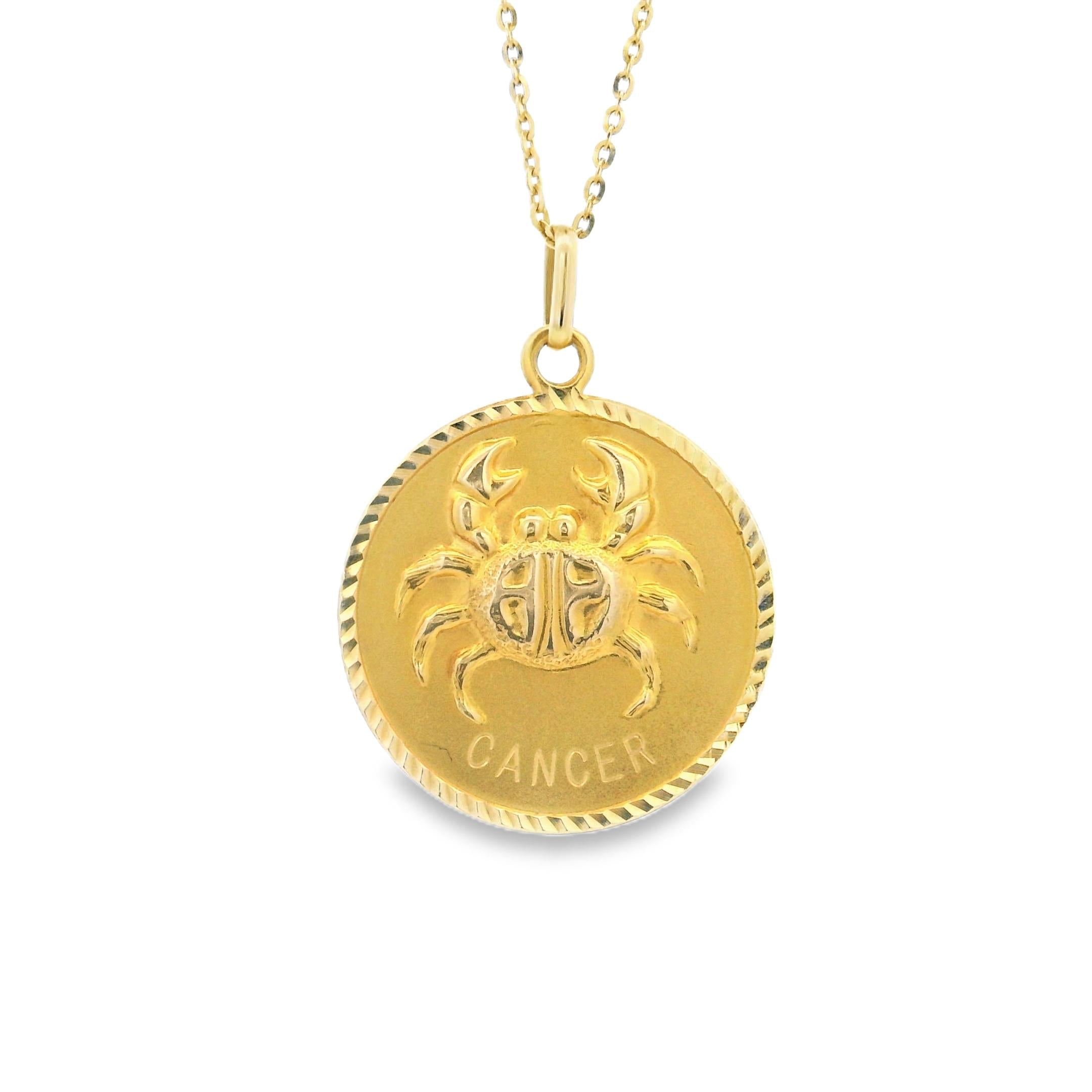 Vintage Zodiac Cancer 14k Gold Charm