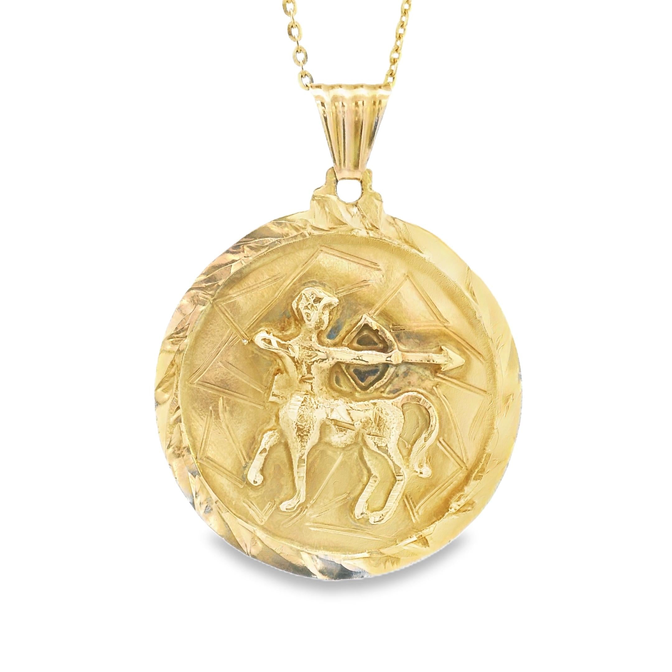 Vintage Sagittarius Zodiac 14k Gold Charm