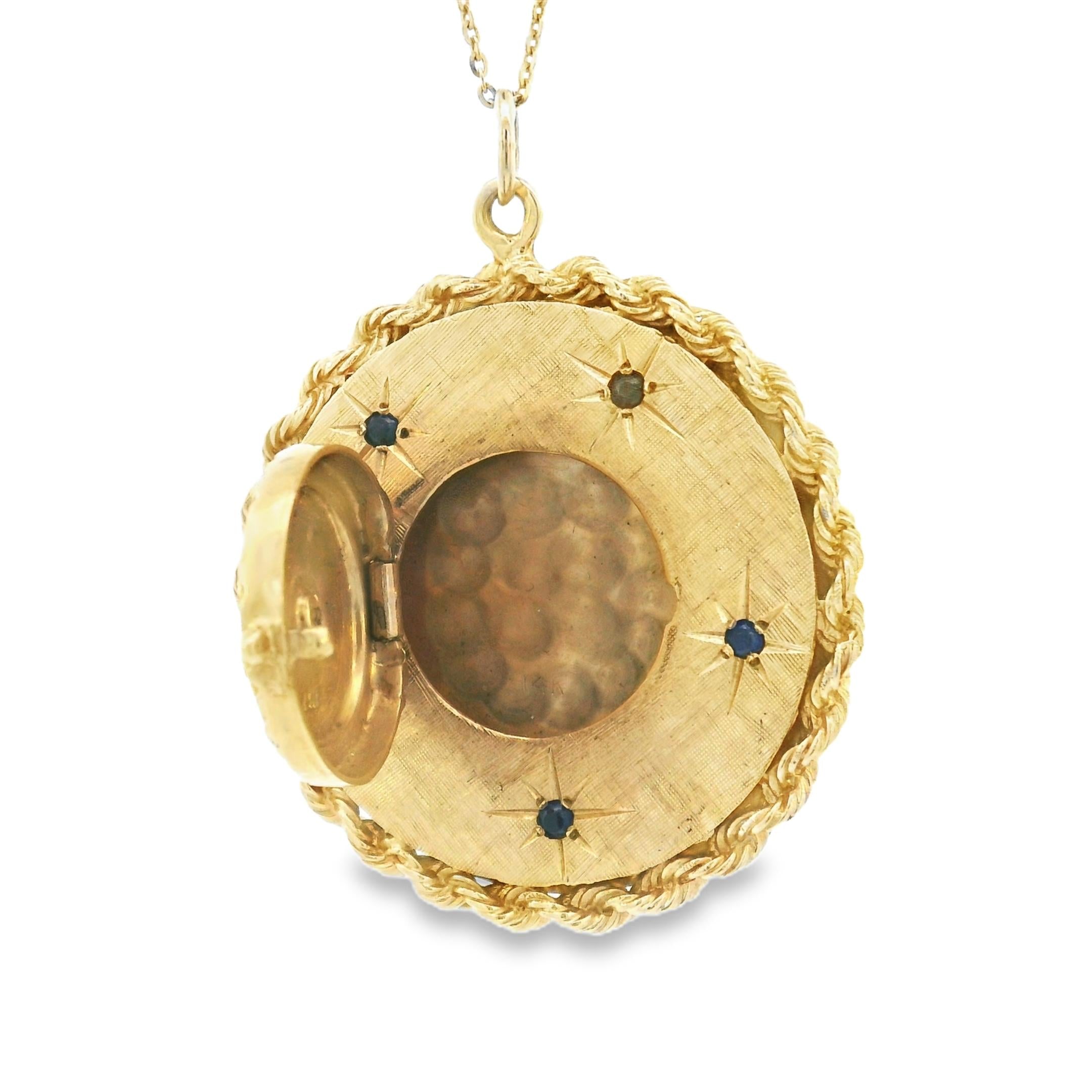 Vintage Round Locket 14k Gold Charm