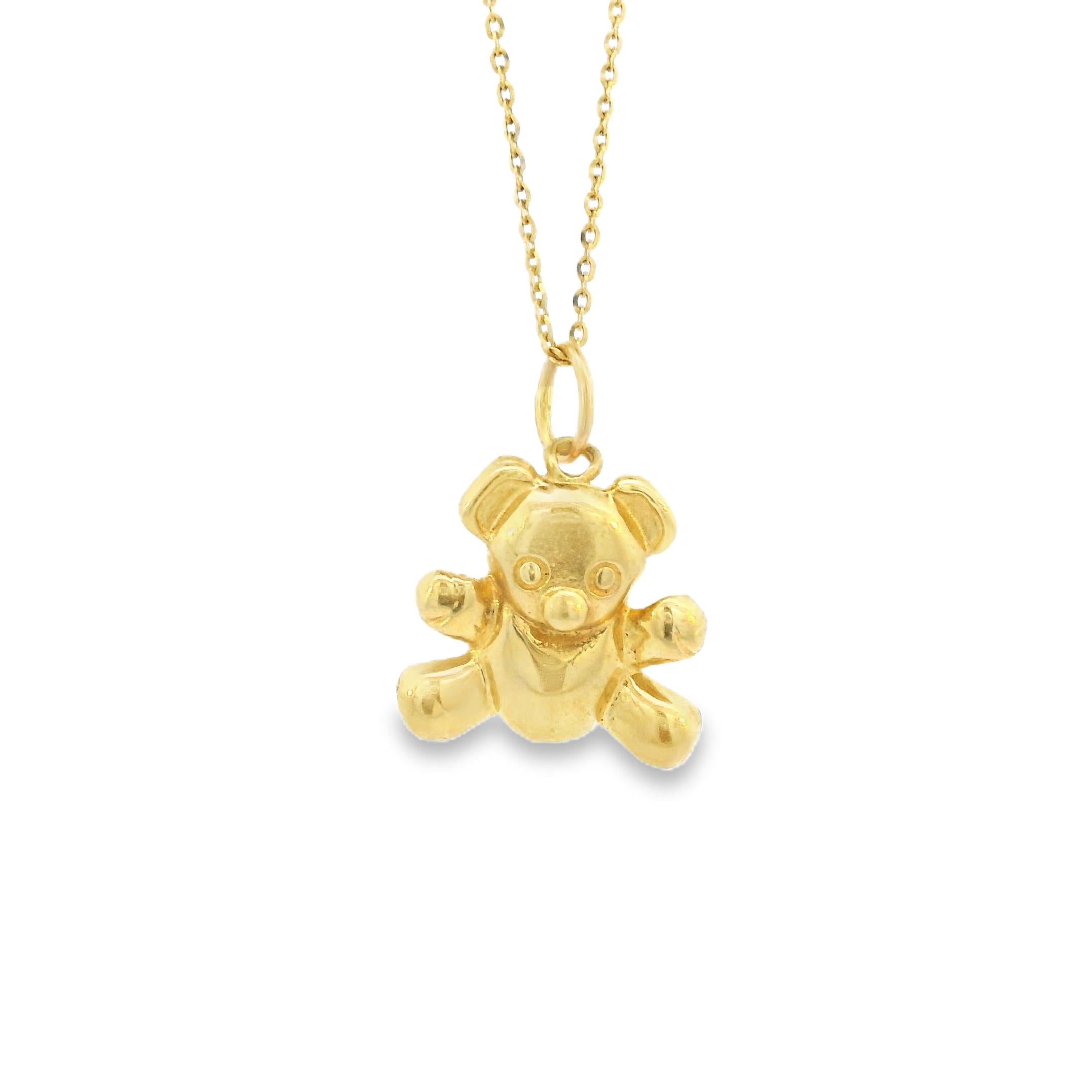 Vintage Teddy Bear 14k Gold Charm