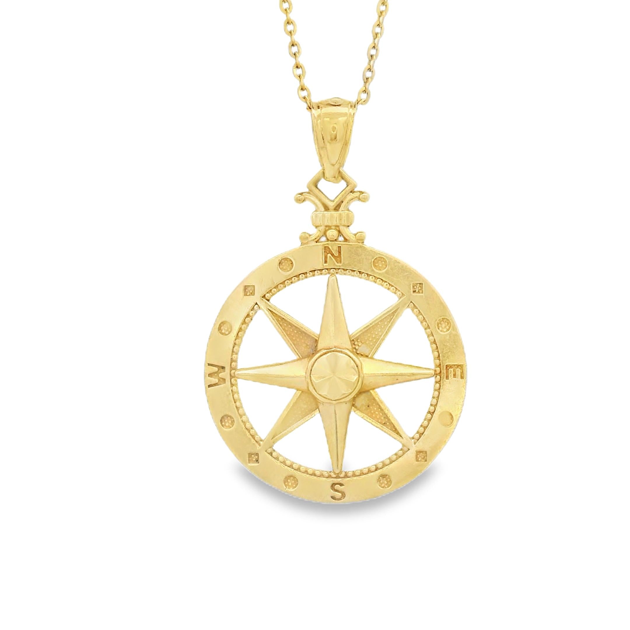 Vintage Compass 14k Gold Charm