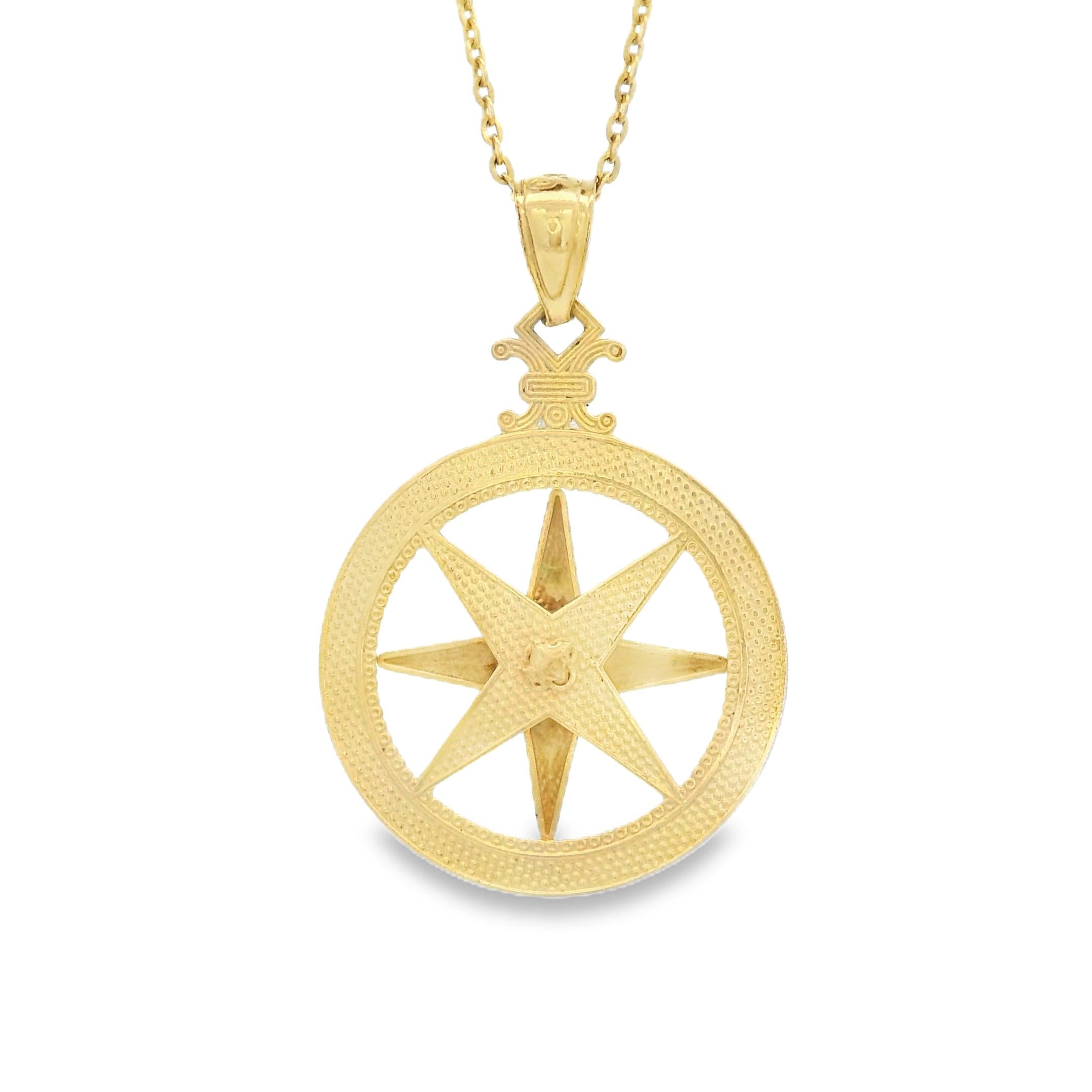 Vintage Compass 14k Gold Charm