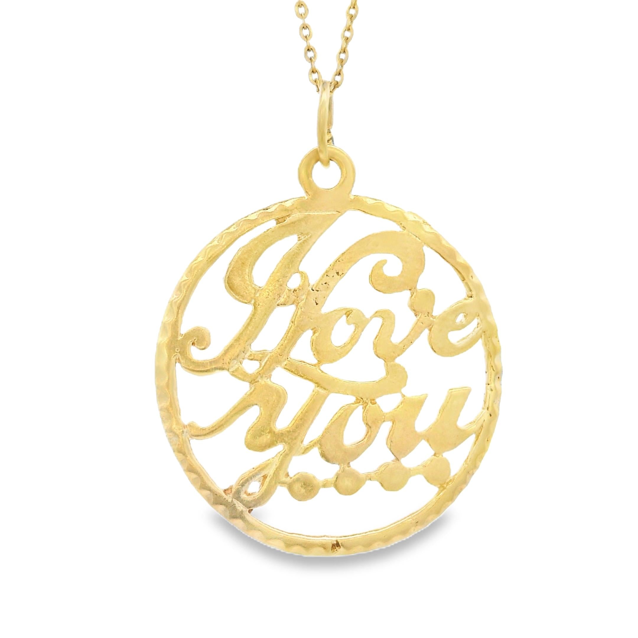 Vintage "I Love You" 14k Gold Charm