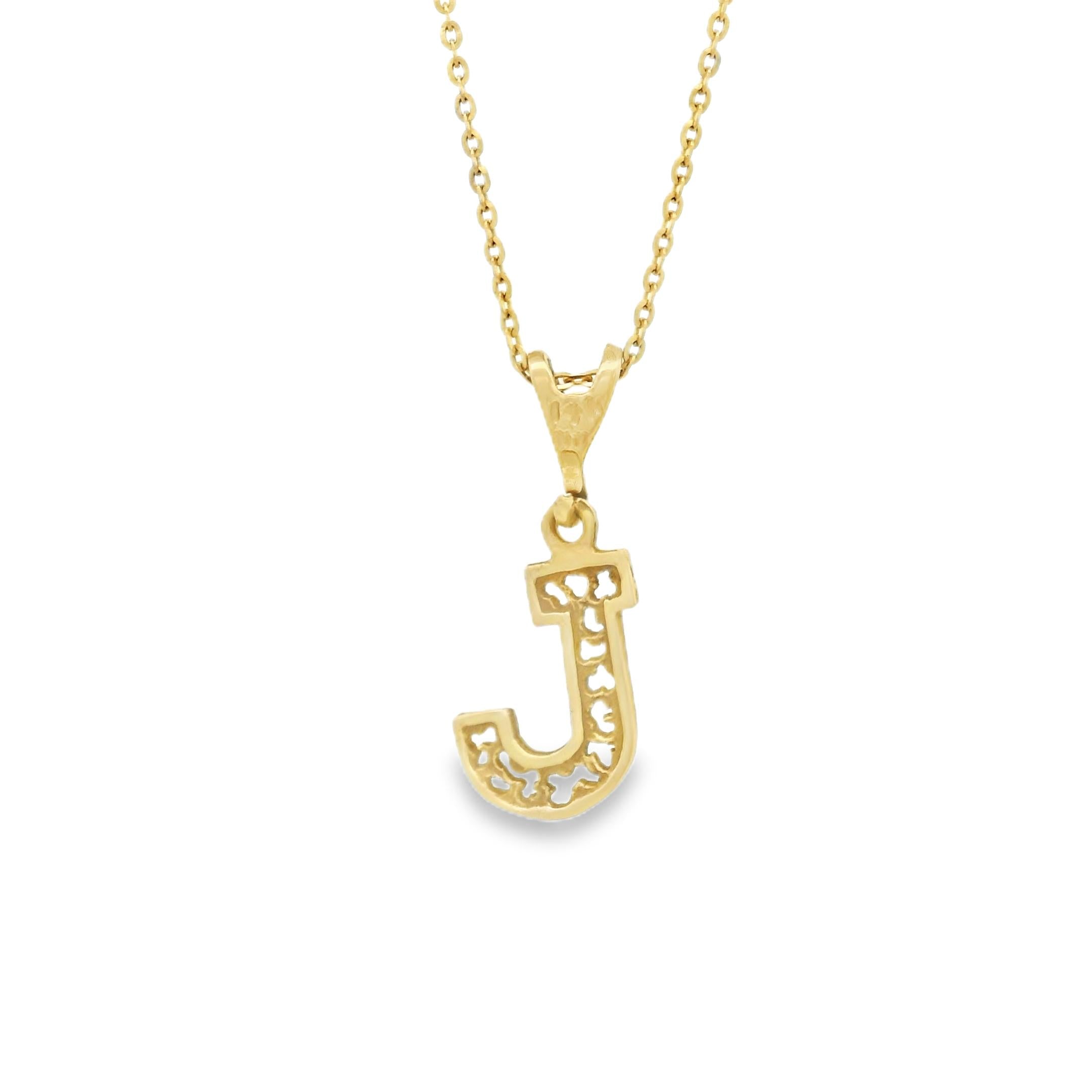 Vintage "J" 14k Gold Charm