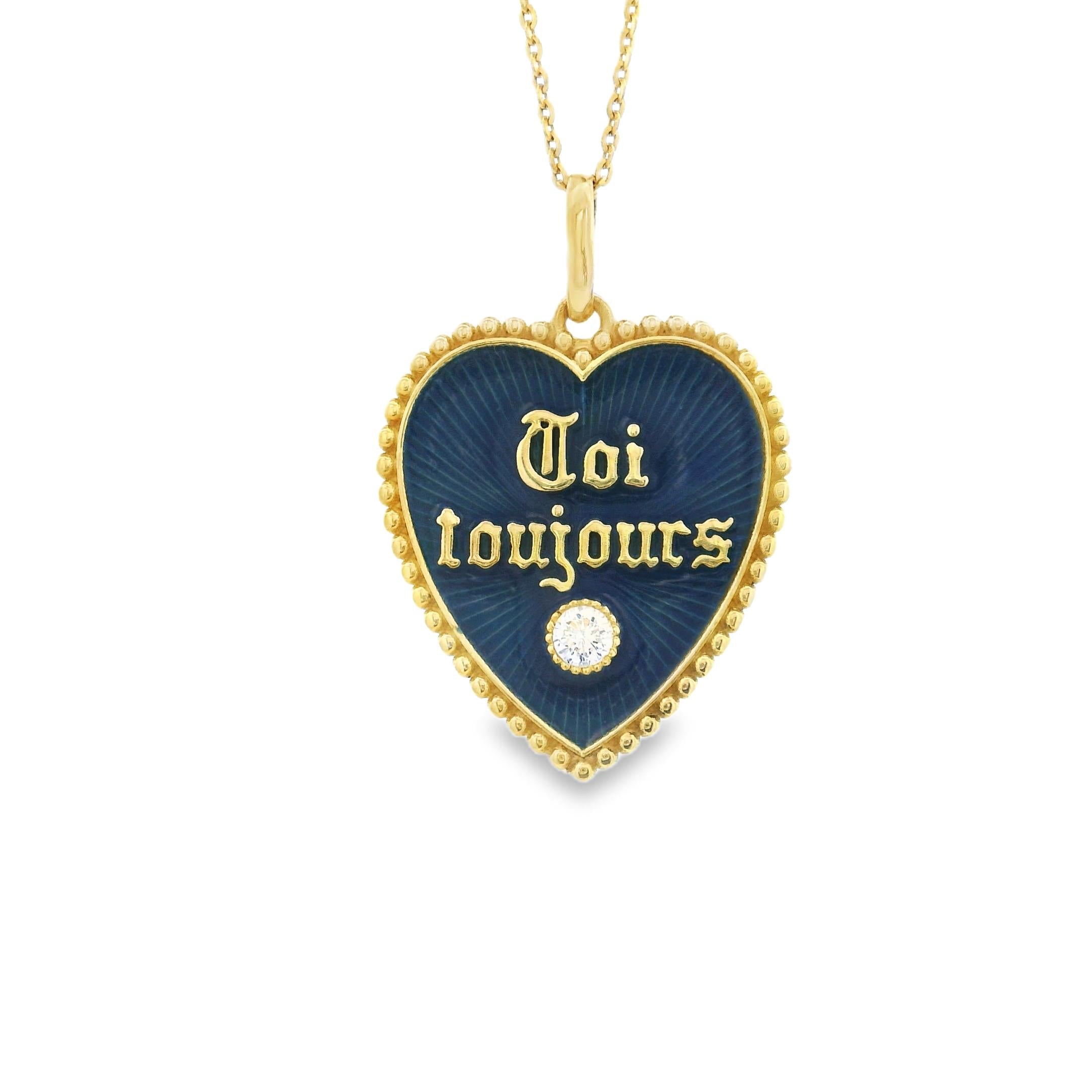 Vintage "Toi Toujours" Heart 18k Gold Charm