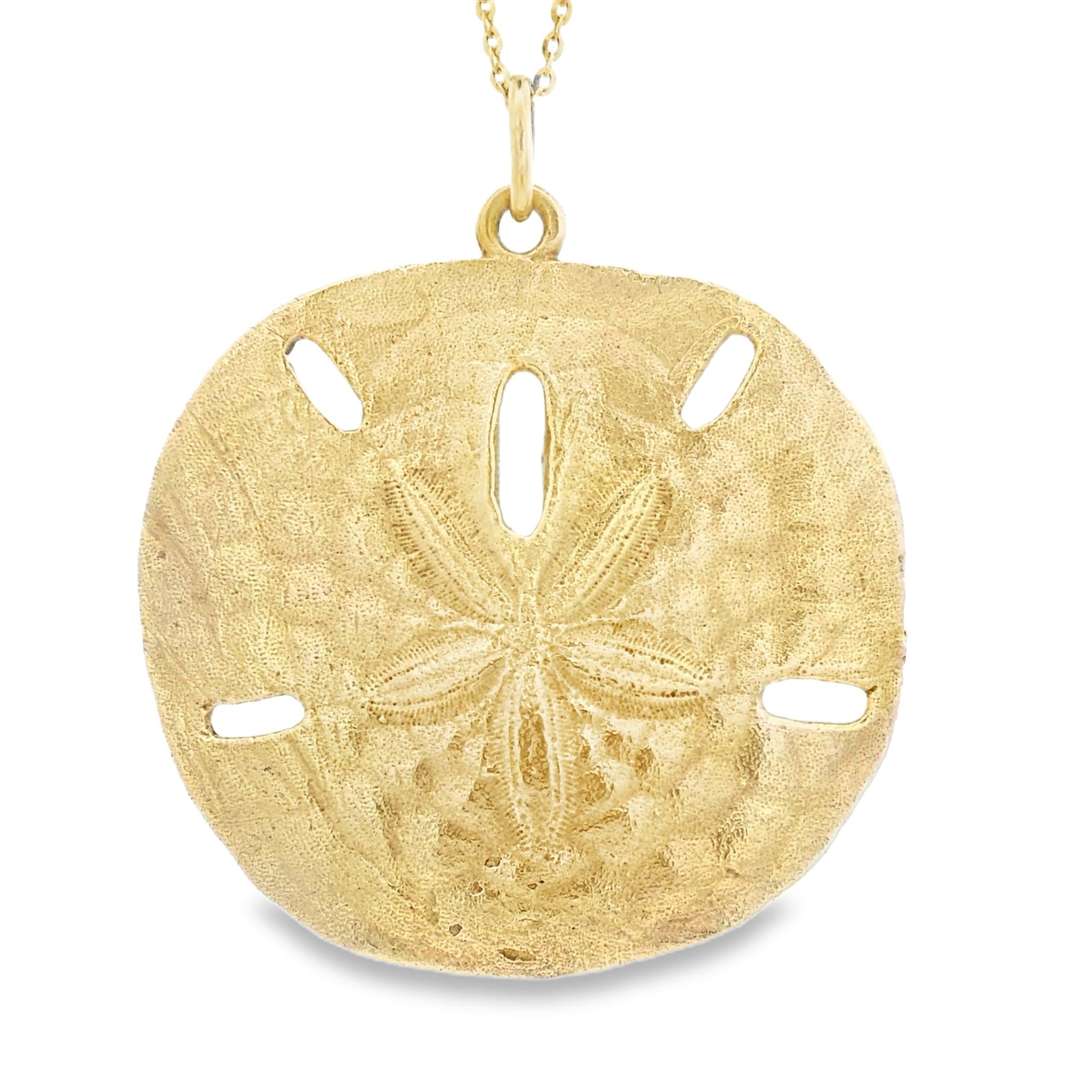 Vintage Large Sand Dollar 14k Gold Charm