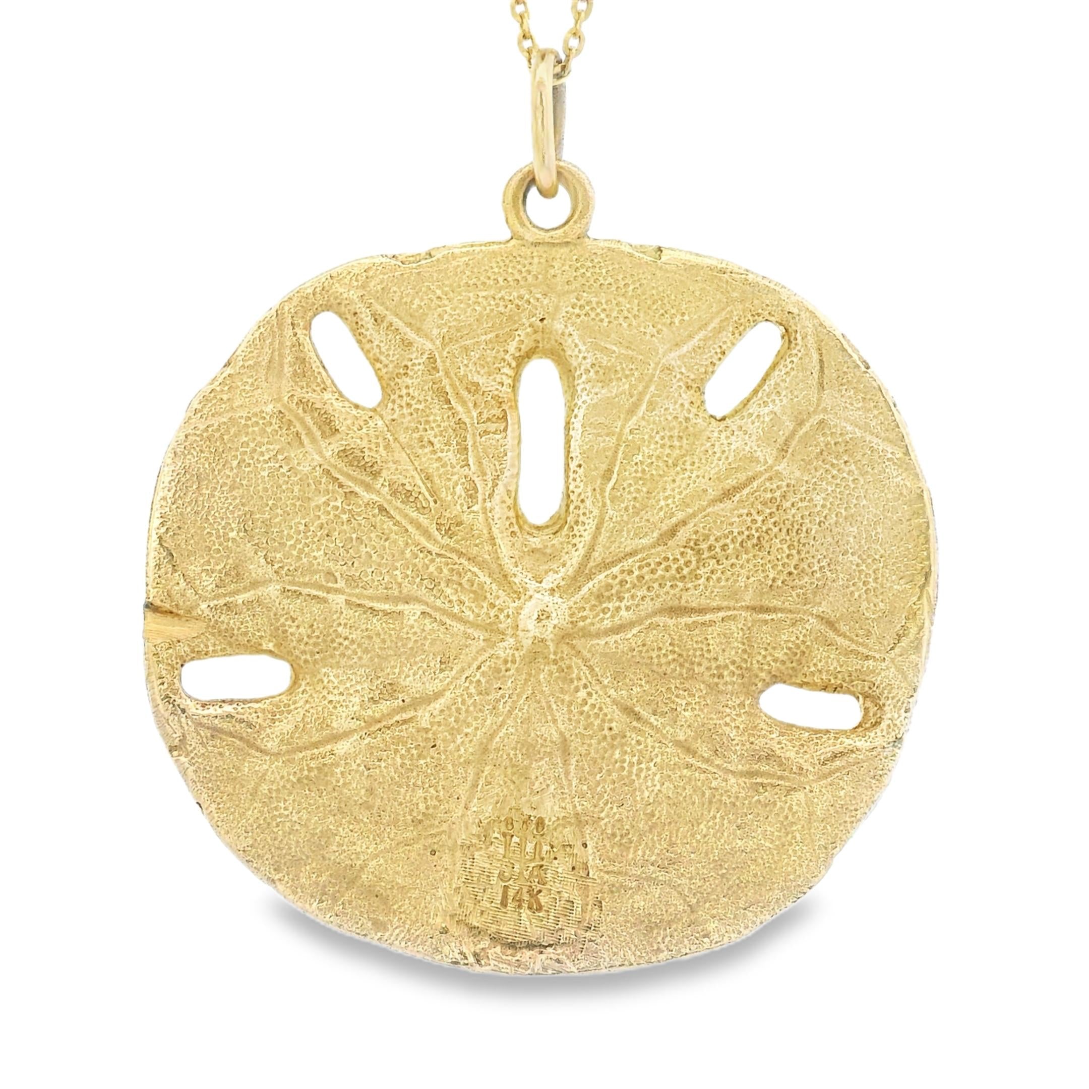 Vintage Large Sand Dollar 14k Gold Charm