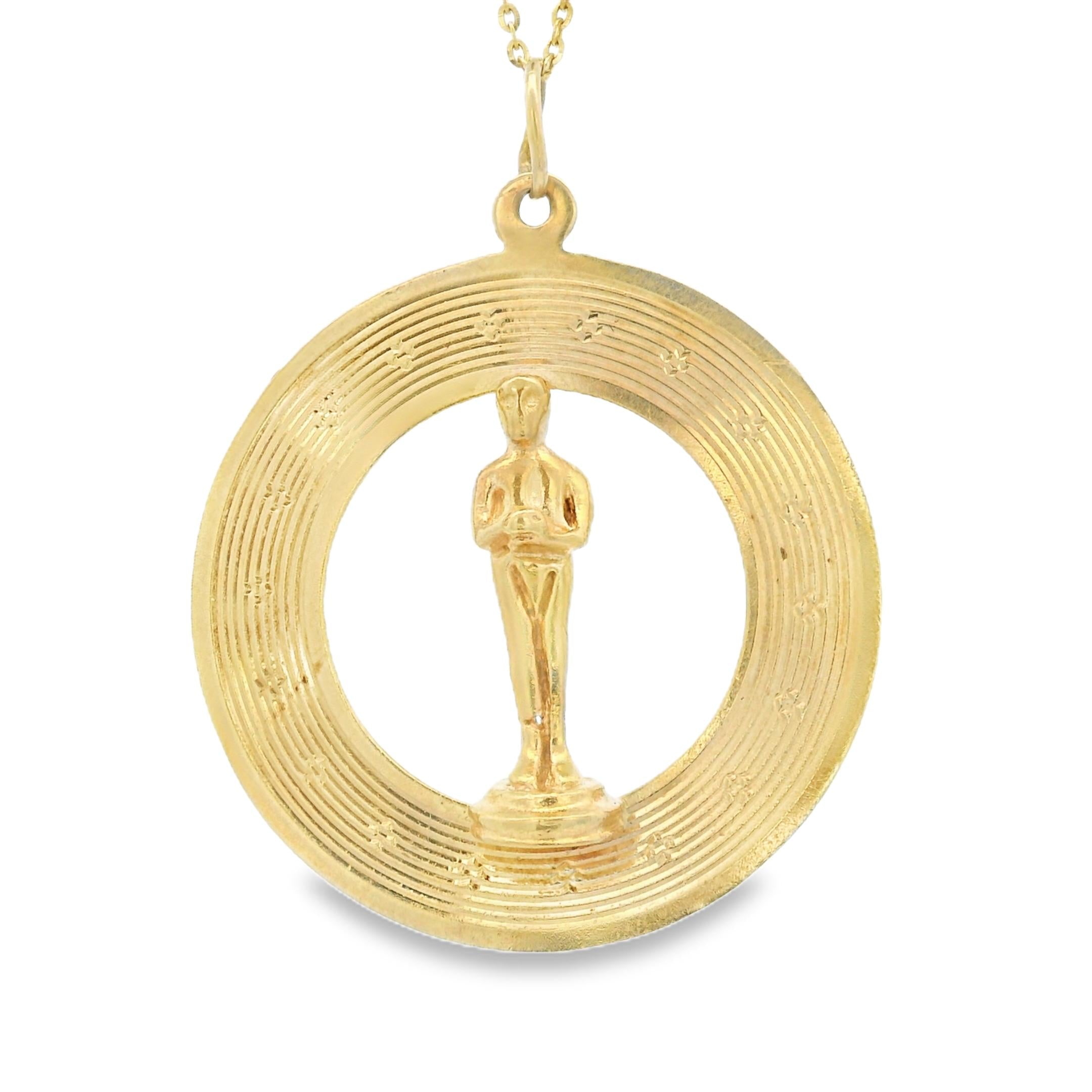 Vintage Award Statue 14k Gold Charm