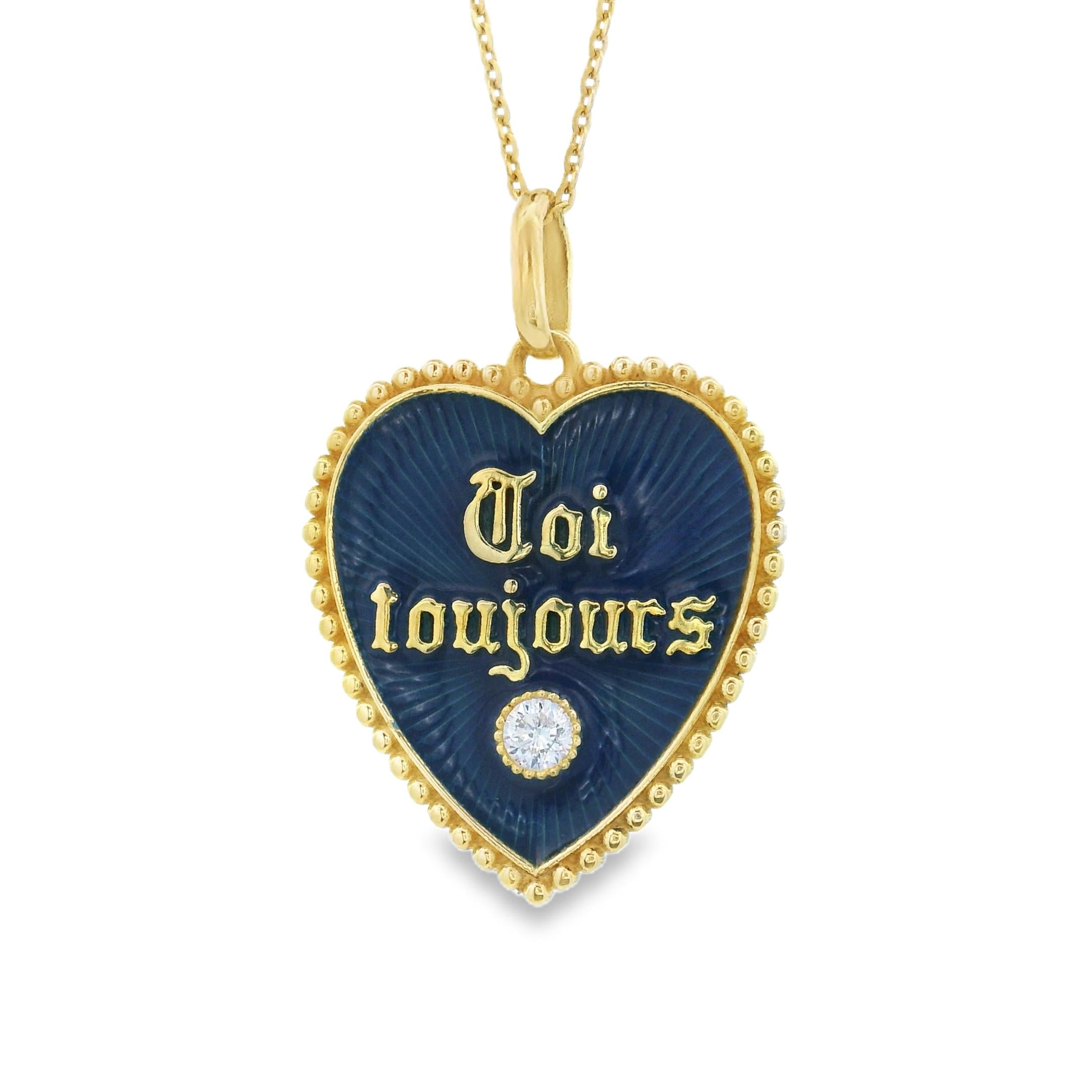 Vintage "Toi Toujours" Heart 18k Gold Charm