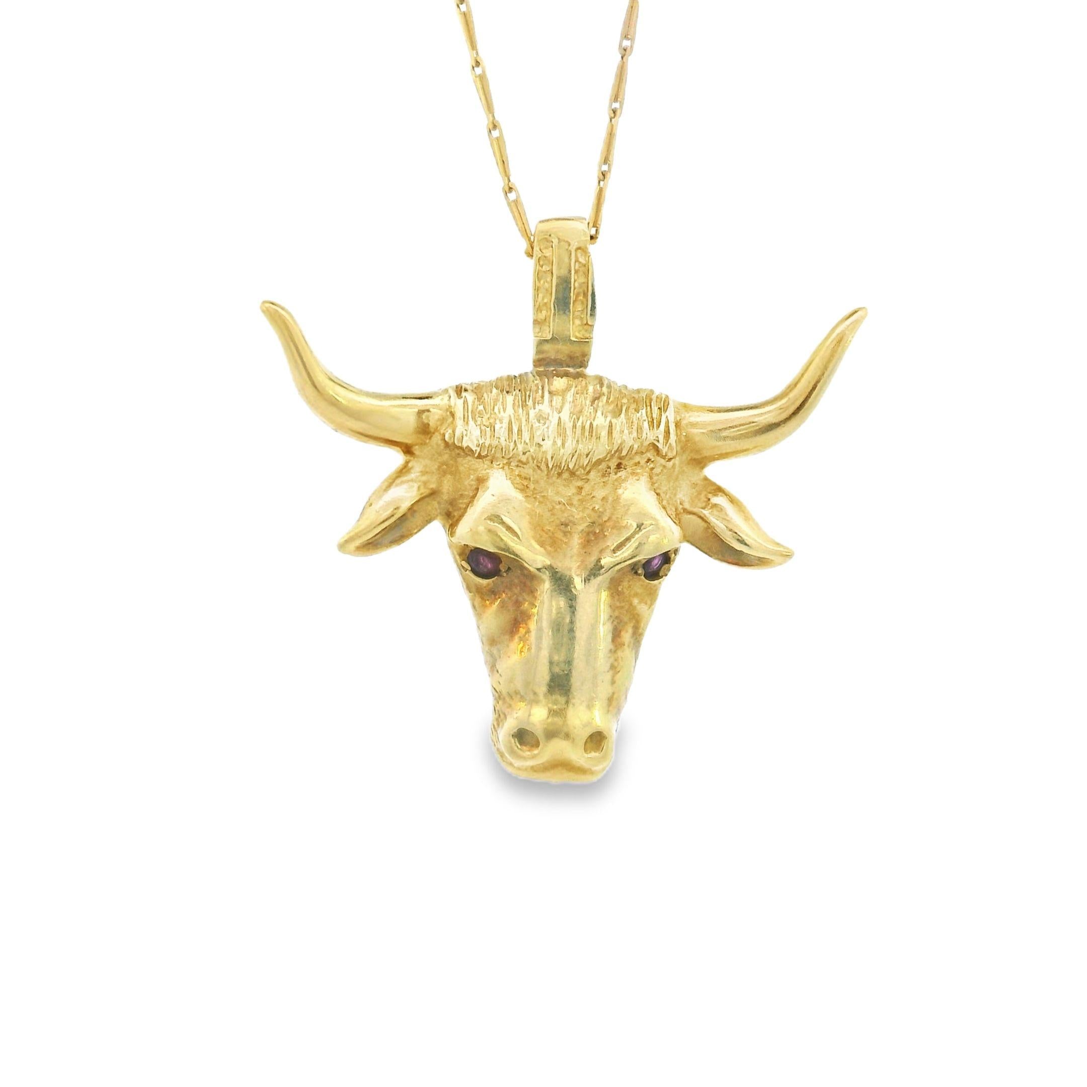 Vintage 18K Gold Bull Head Charm