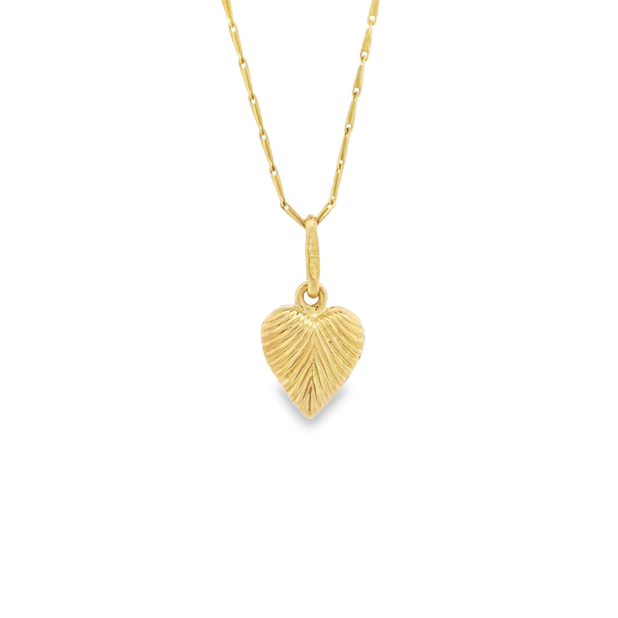 Vintage 18K Gold Mini Puffy Heart Charm