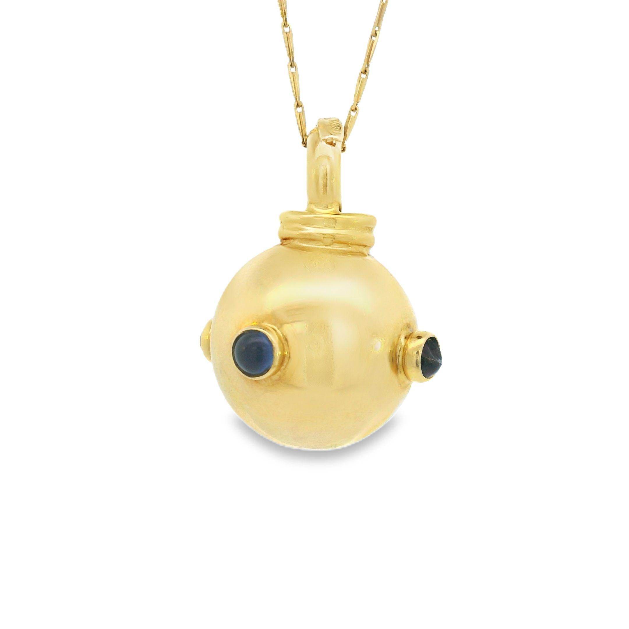 18k Yellow Gold Gemstone Vintage Sputnik Charm