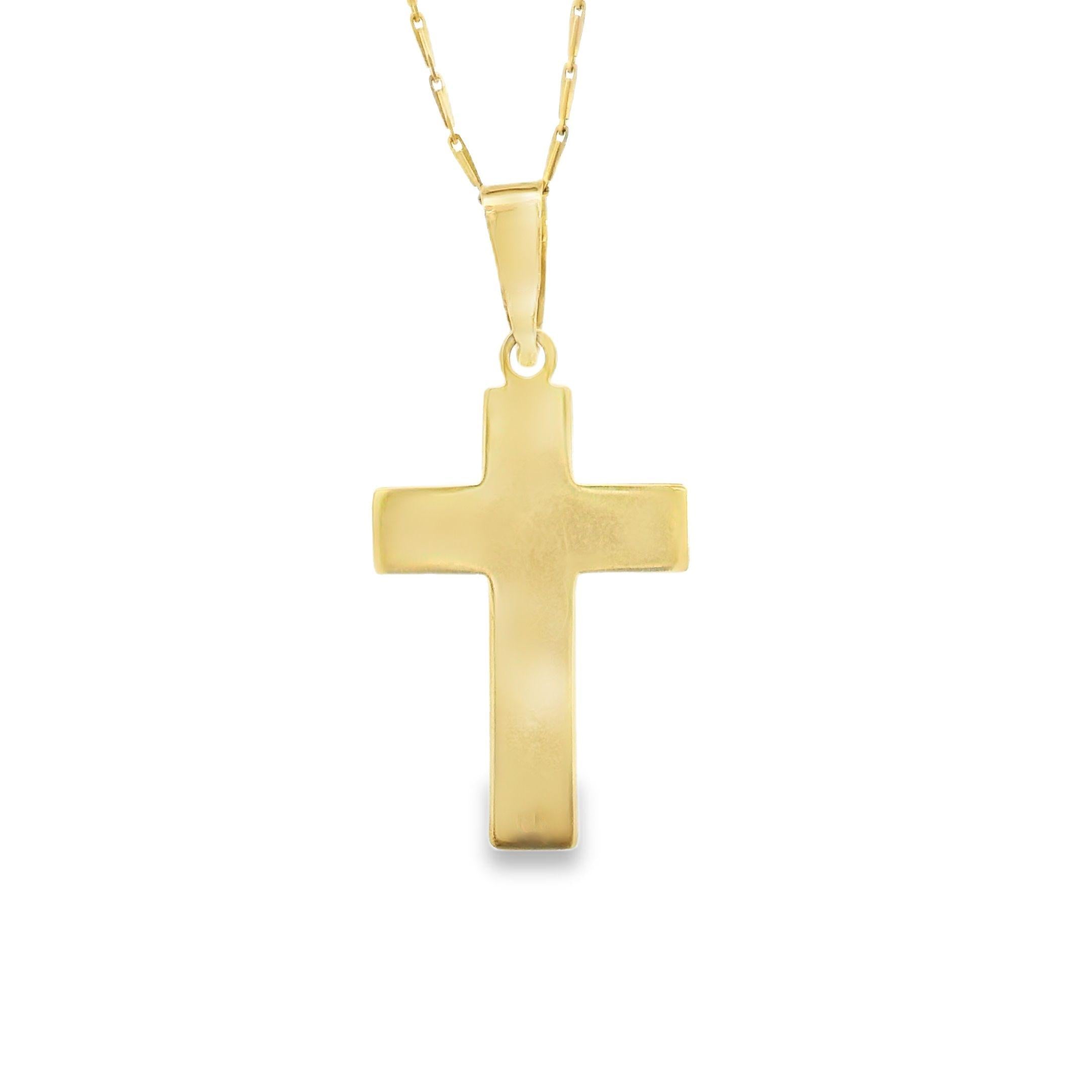 Vintage 18K White and Yellow 18Gold Cross Charm