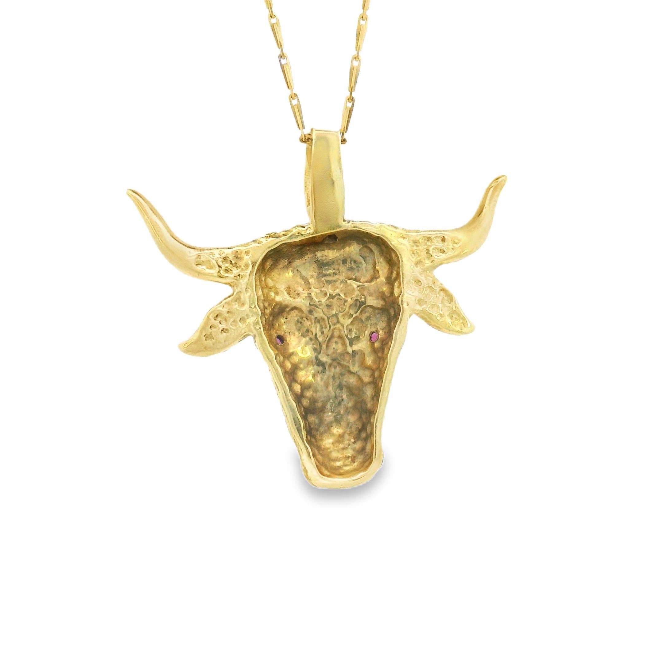 Vintage 18K Gold Bull Head Charm