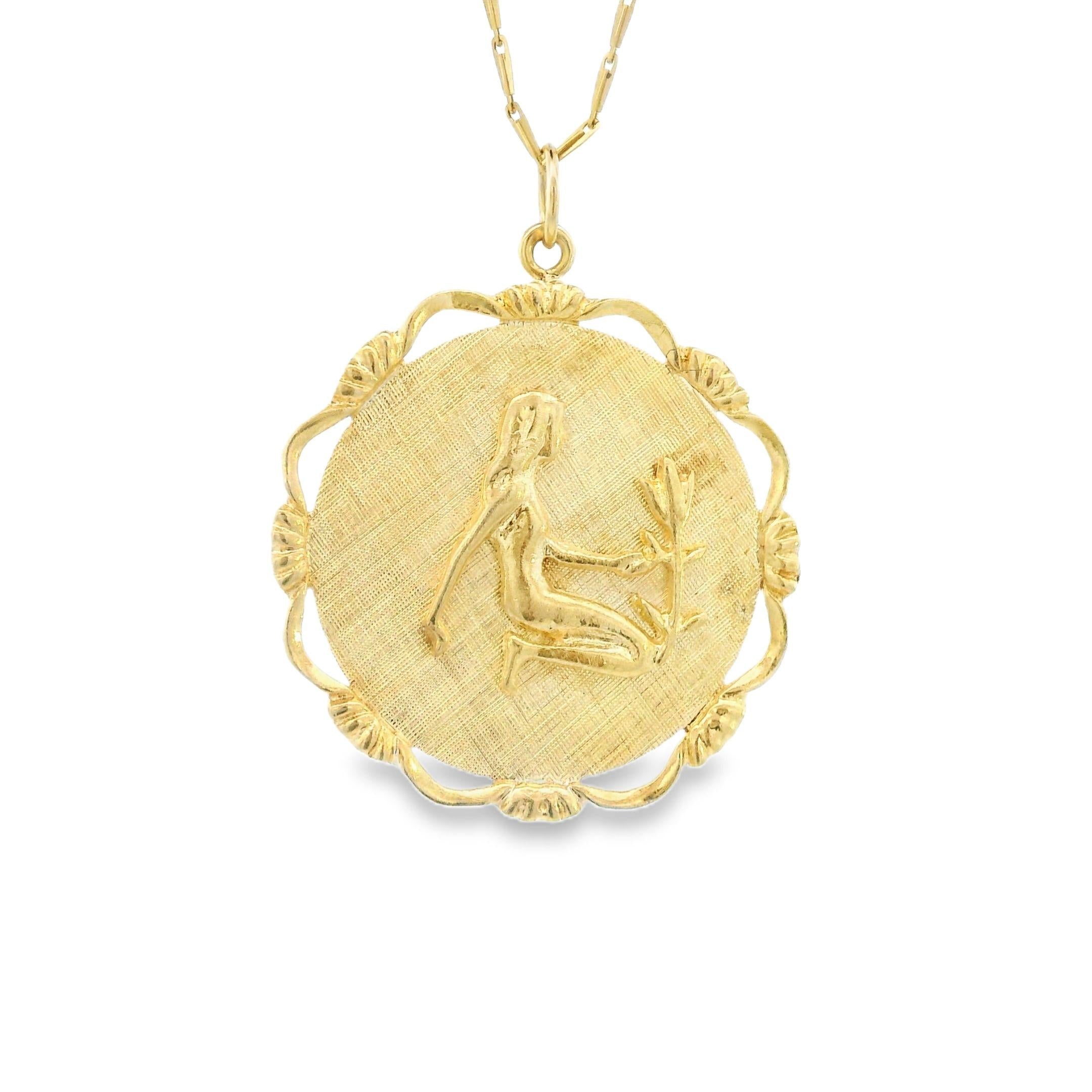 Vintage 14K Gold Virgo Zodiac Charm