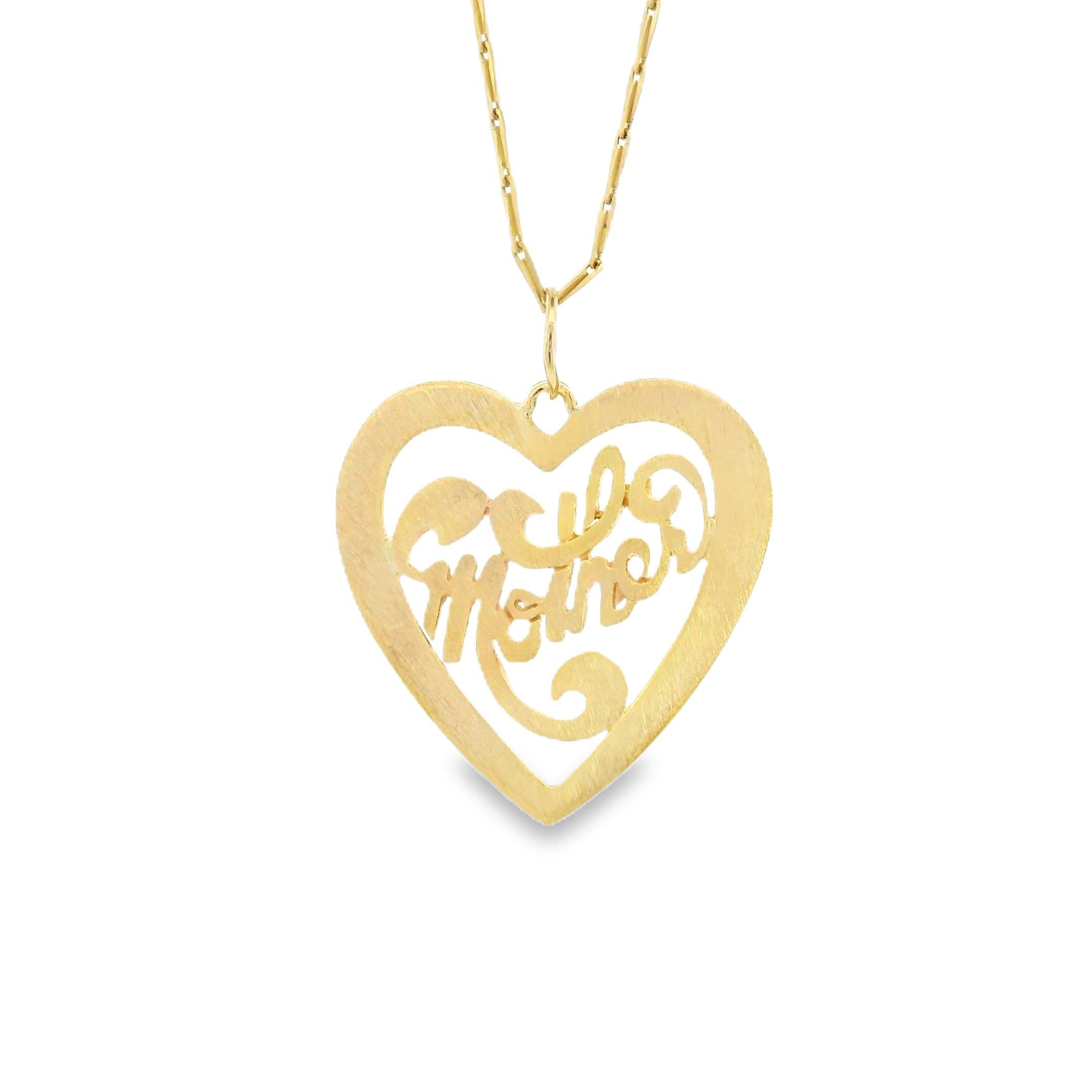 Vintage 14k Yellow offers Gold ‘Mother’ Heart Charm/Pendant