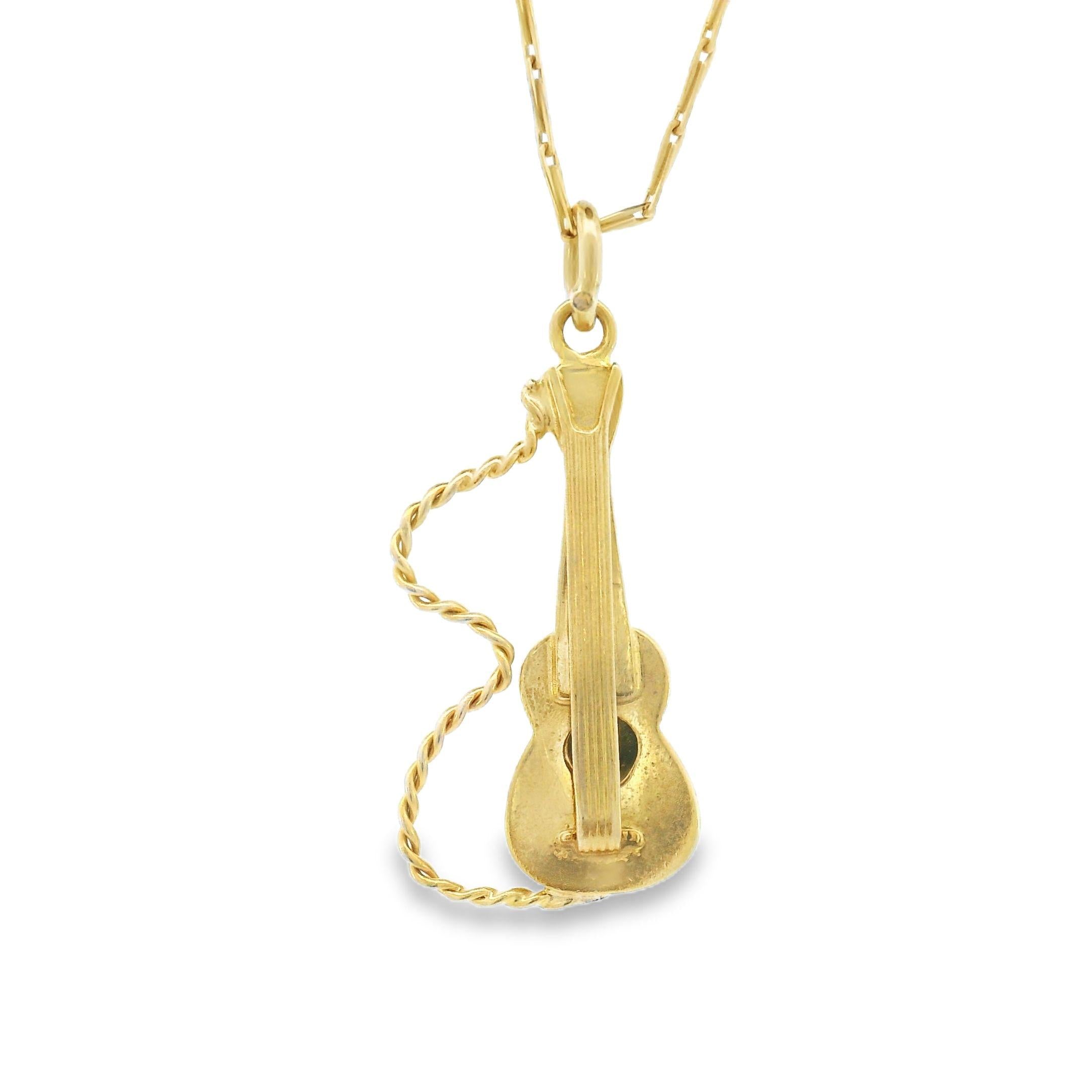 Vintage 14K Gold Guitar Charm