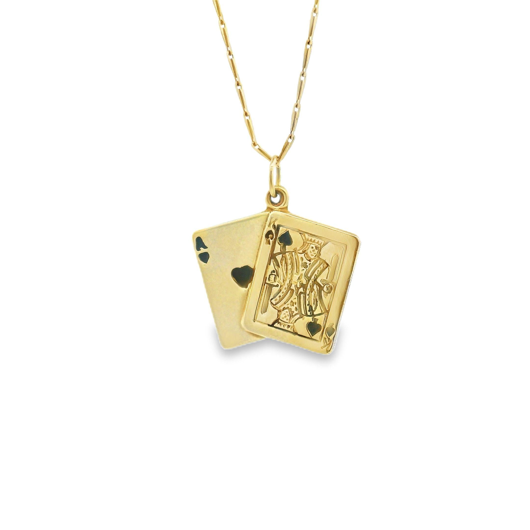 Vintage 14K Gold Playing Cards Charm