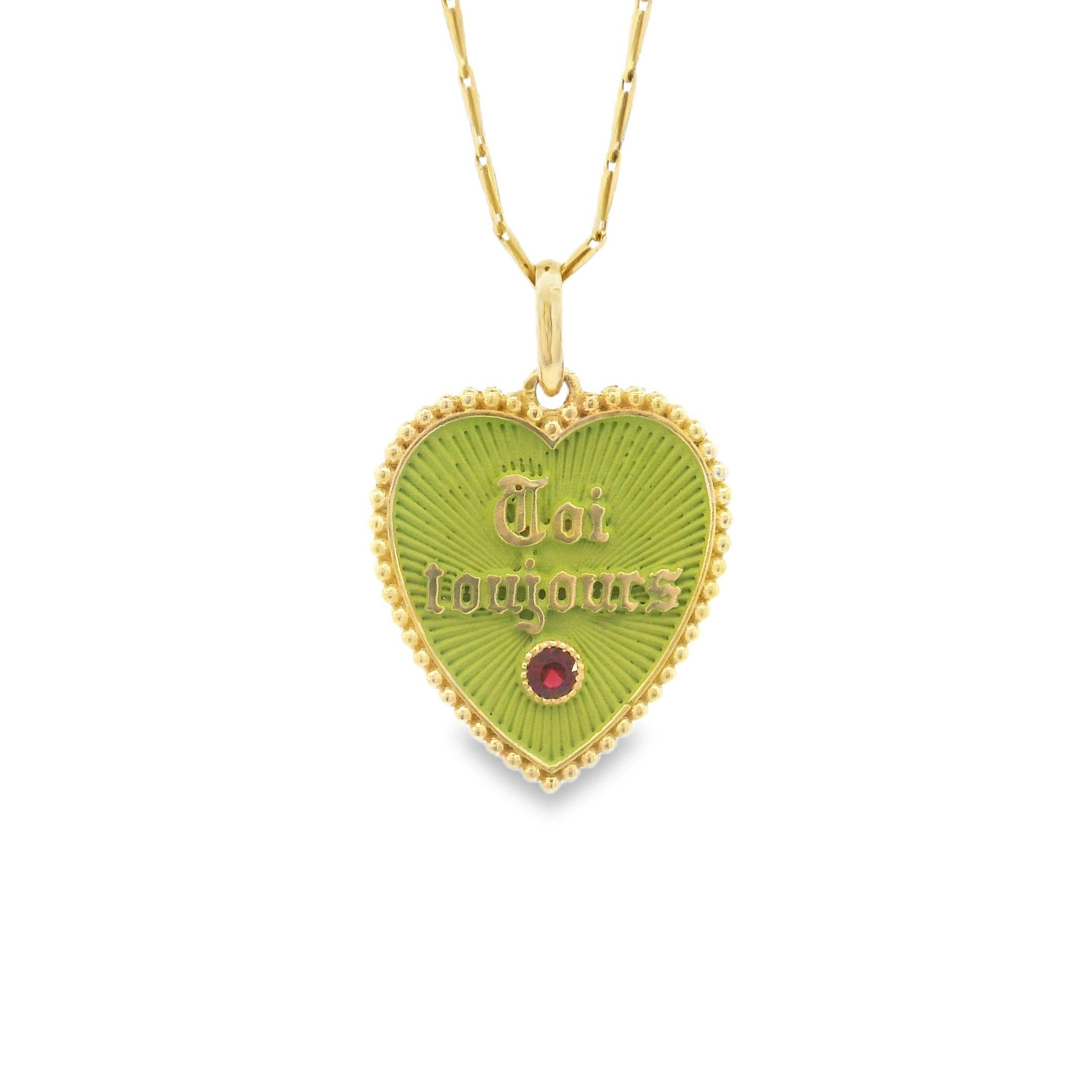 Vintage "Toi Toujours" Heart 18k Gold Charm