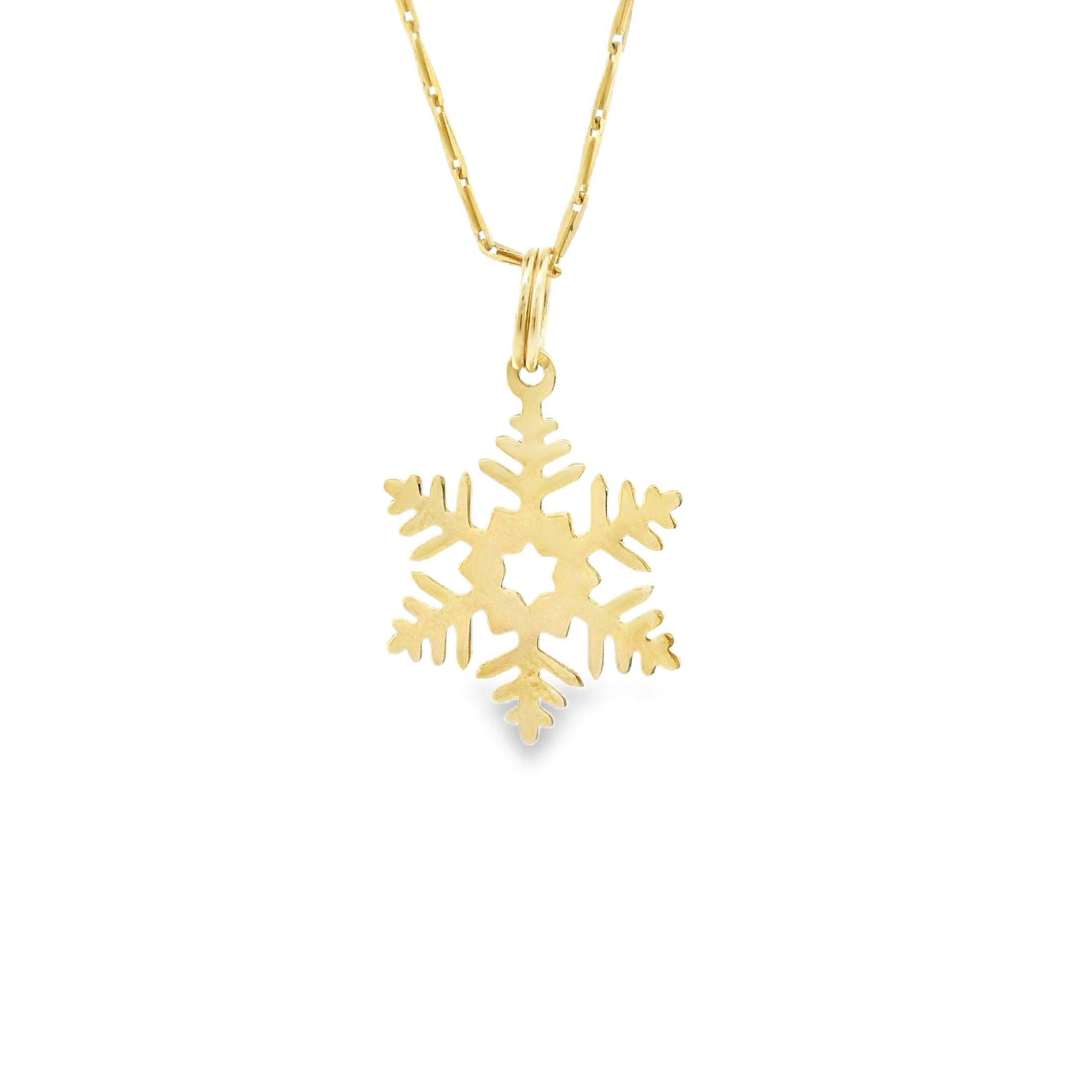 Vintage Snowflake 14k Gold Charm