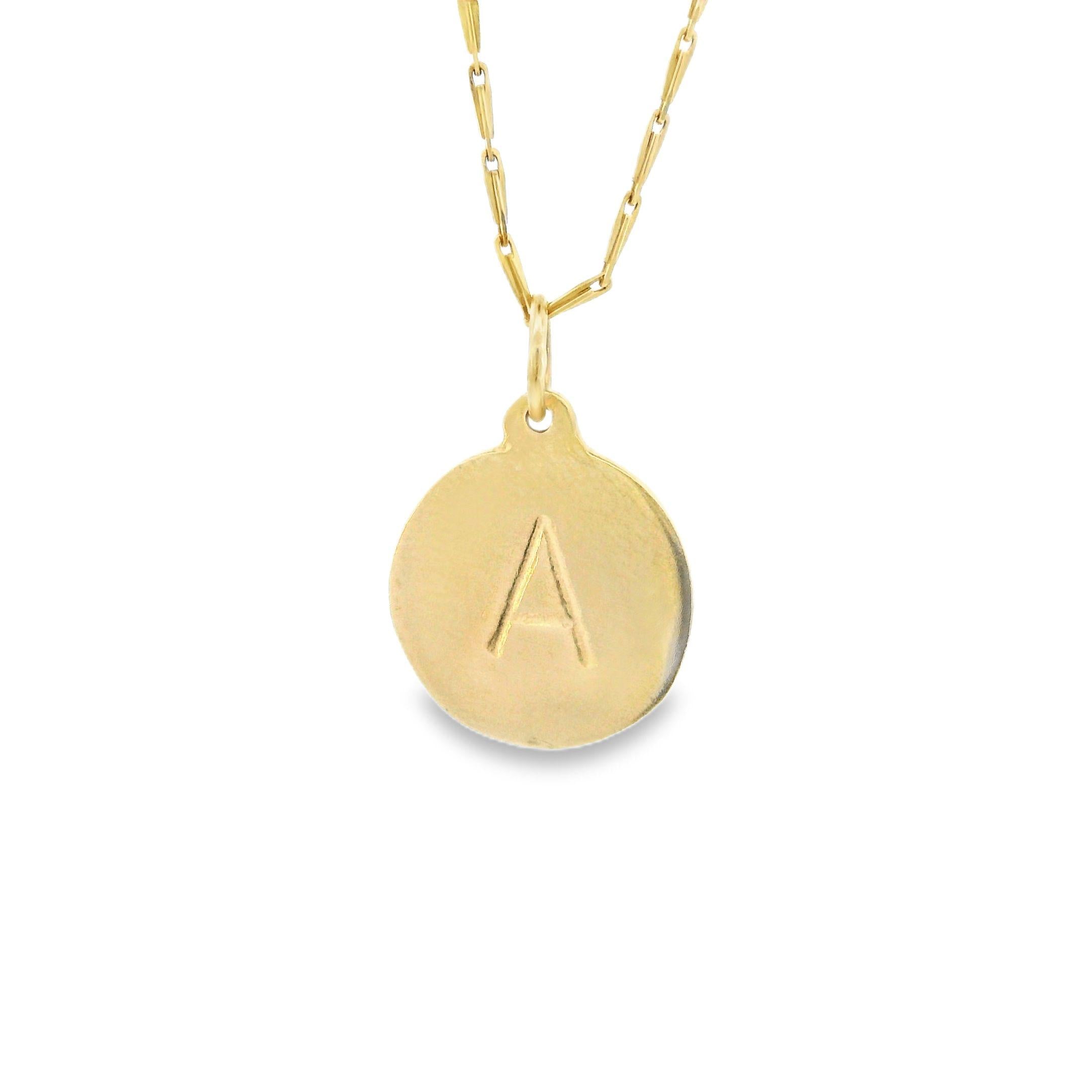 Vintage 'A' 14k Gold Charm