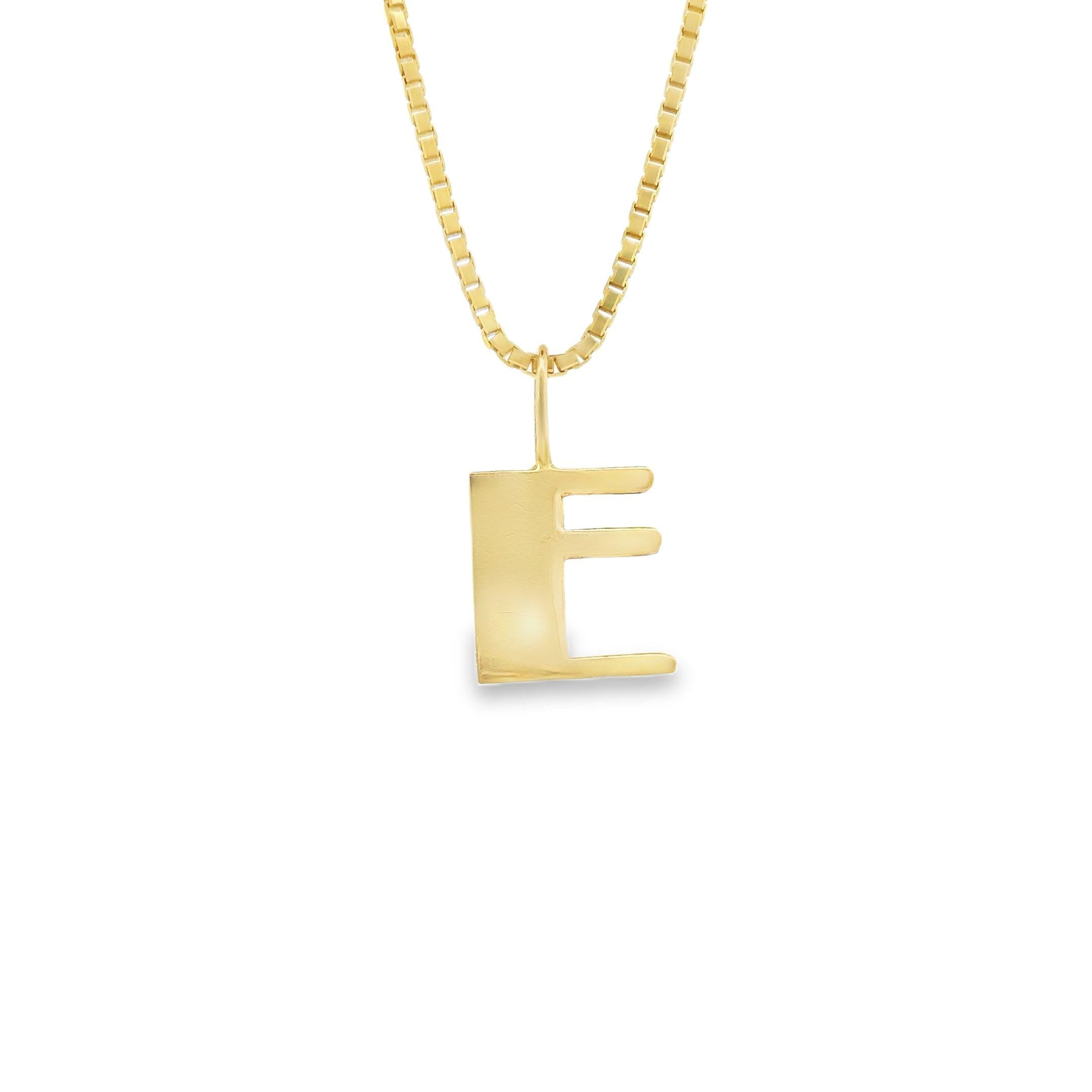 Vintage 14K Gold 'E' Gold Charm