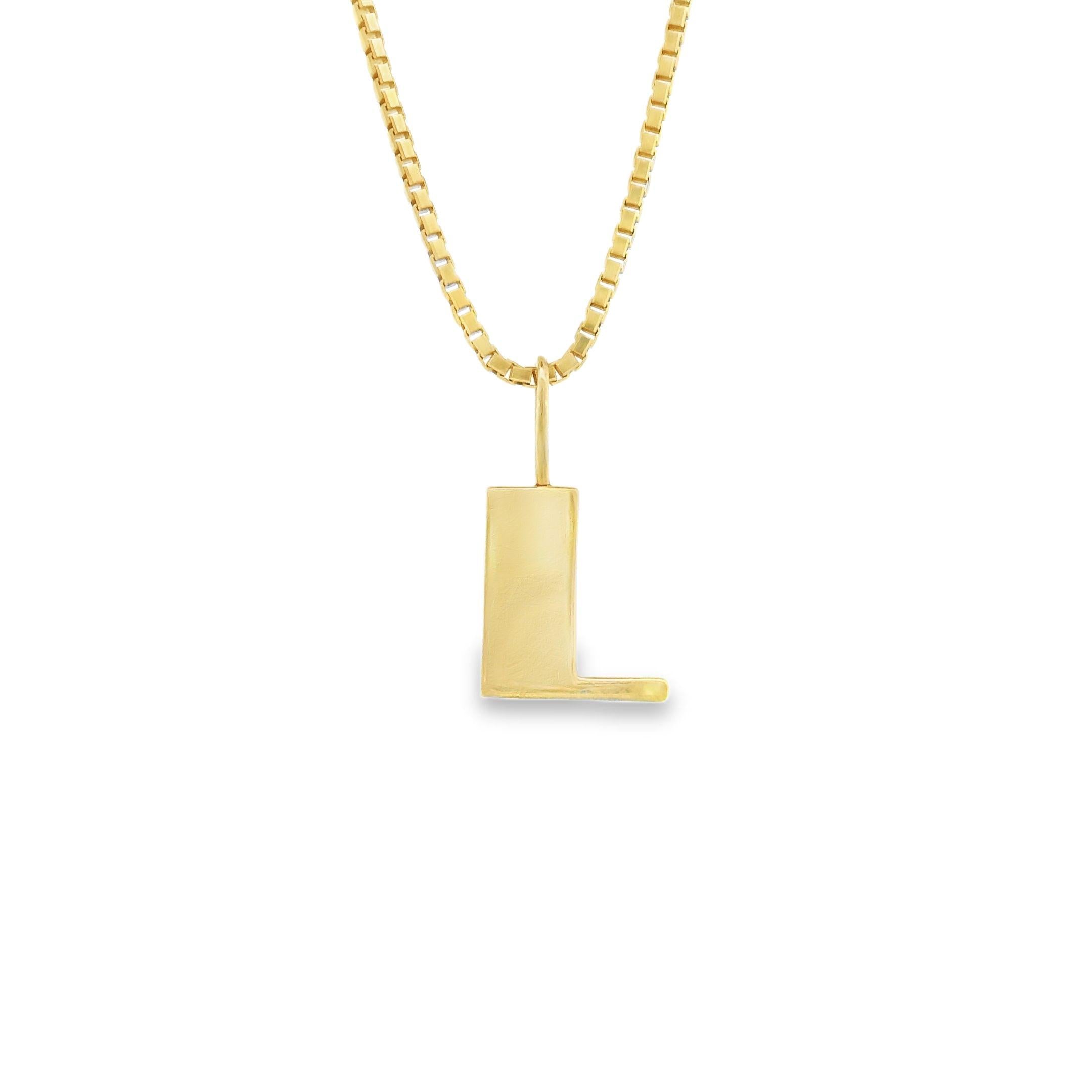 14K Yellow Gold Vintage 'L' Charm