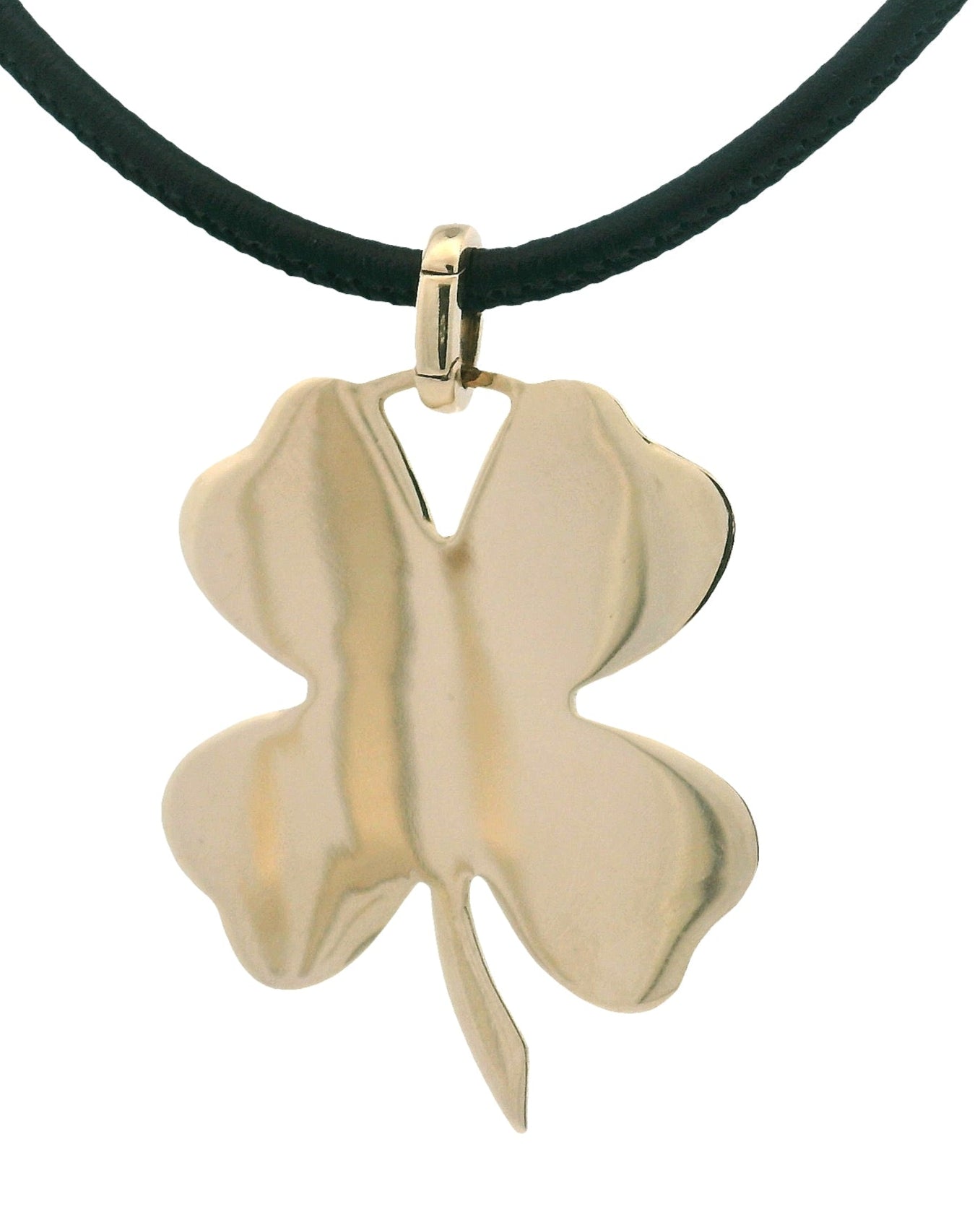 14k Yellow Gold or Sterling Silver Jumbo Vintage-Inspired Clover Charm