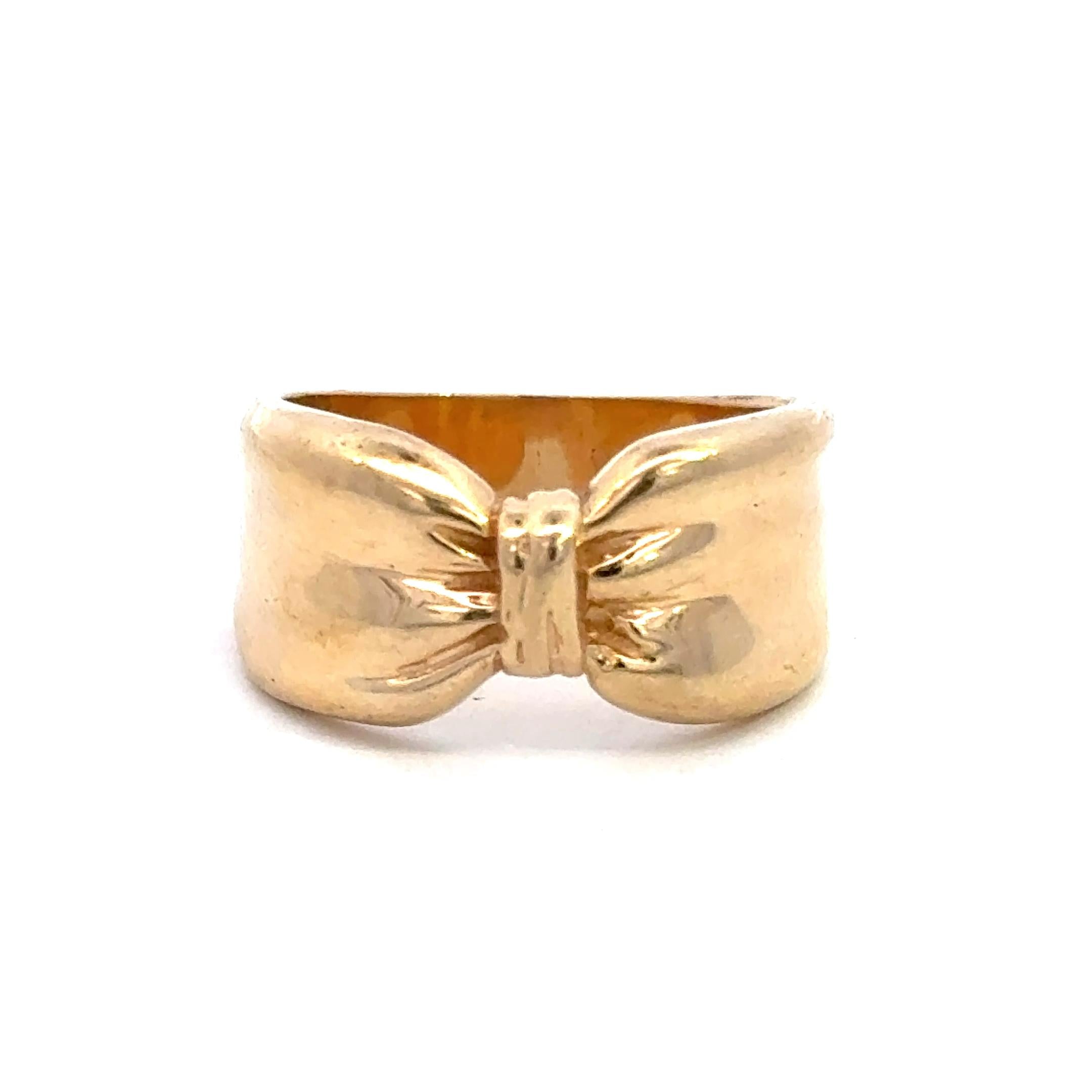 Vintage 14k Gold Bow Ring