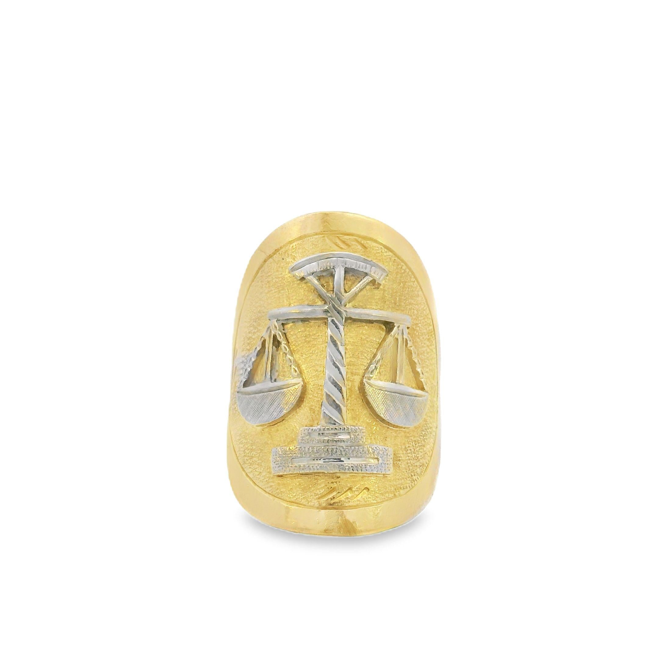 14k Yellow Gold Vintage Libra Ring