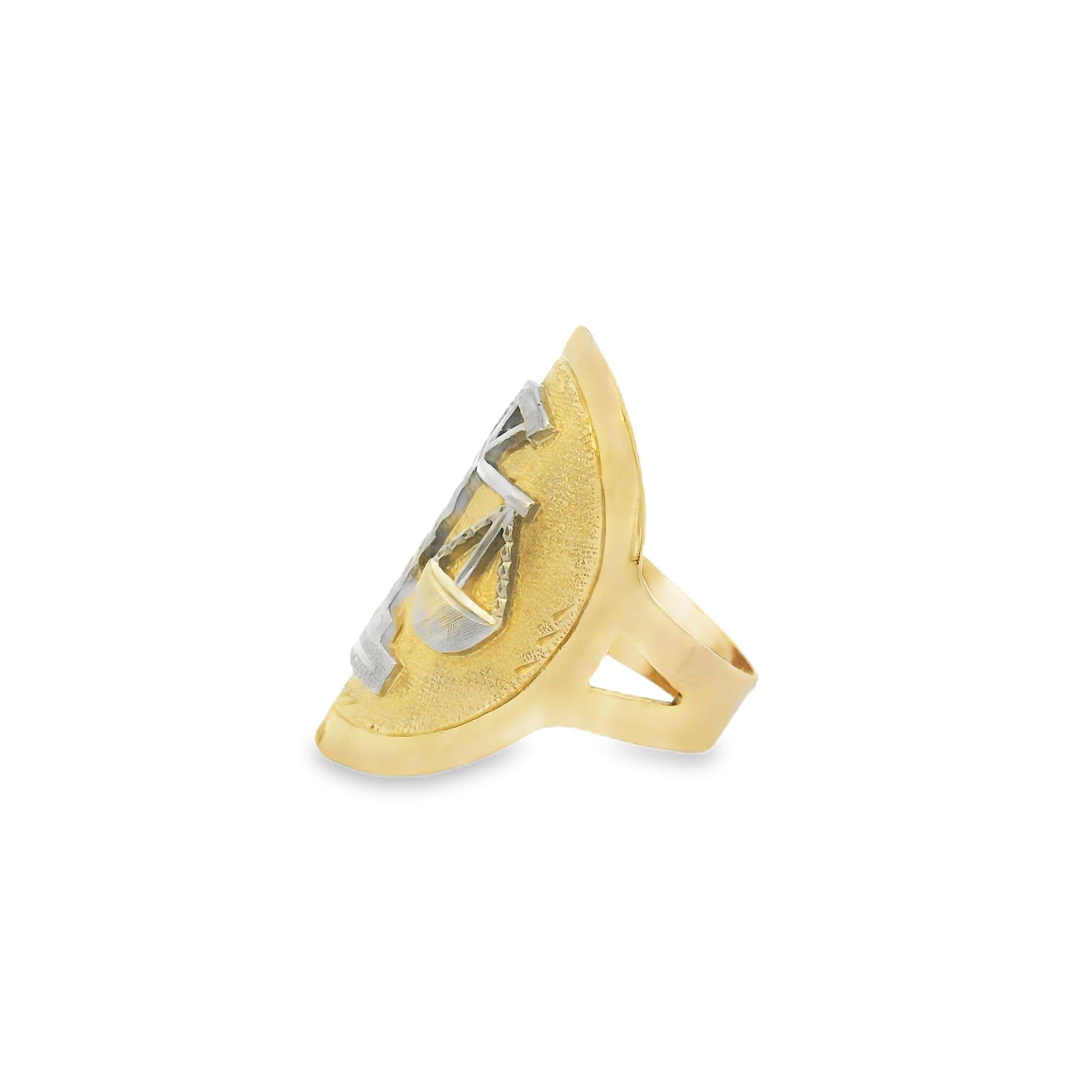 14k Yellow Gold Vintage Libra Ring