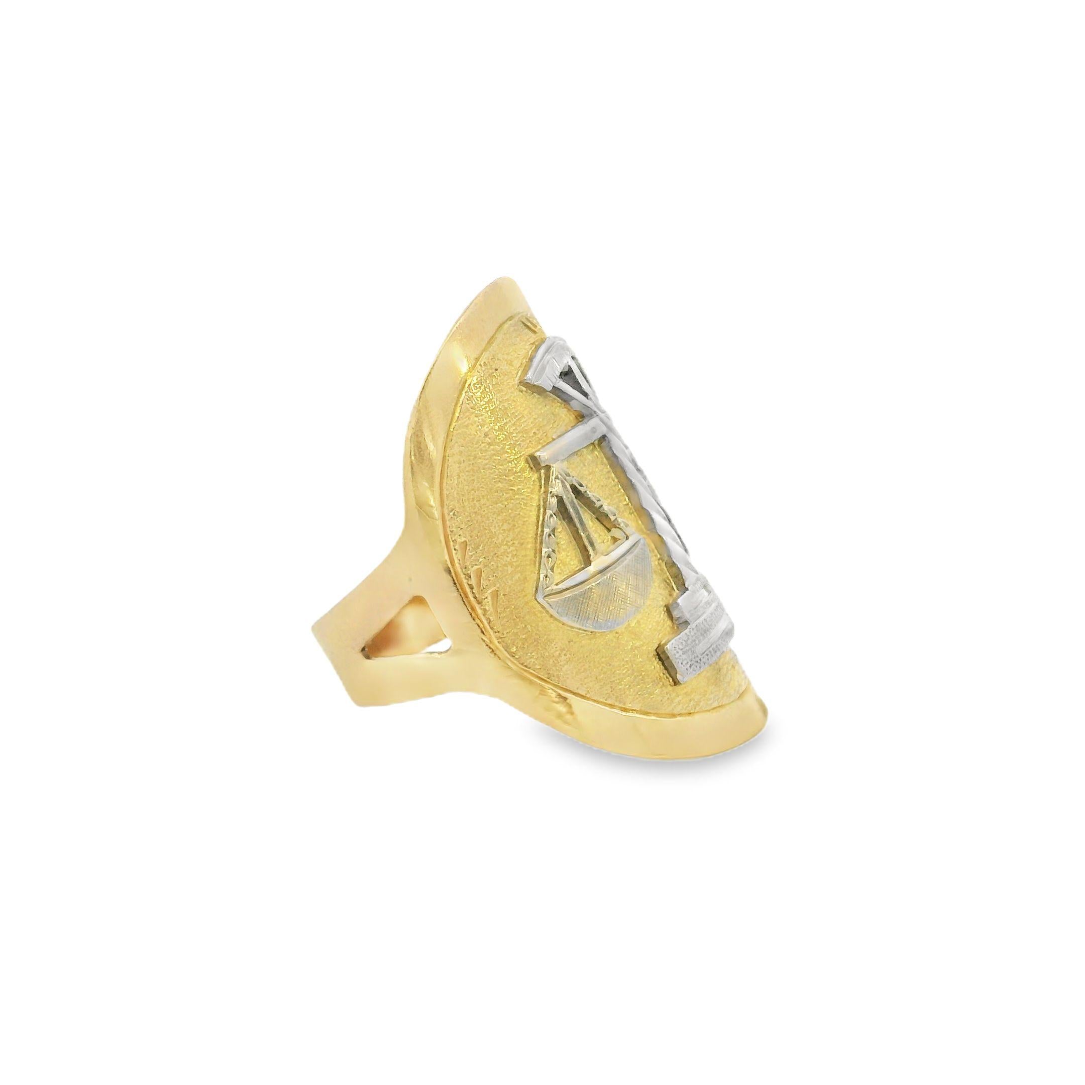 14k Yellow Gold Vintage Libra Ring