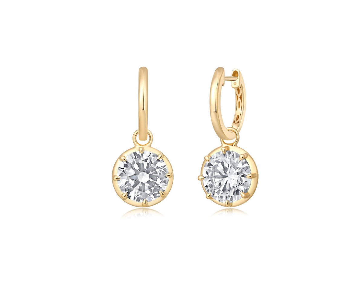 14k Lab Grown Diamond Georgian Setting Hoop Eariing